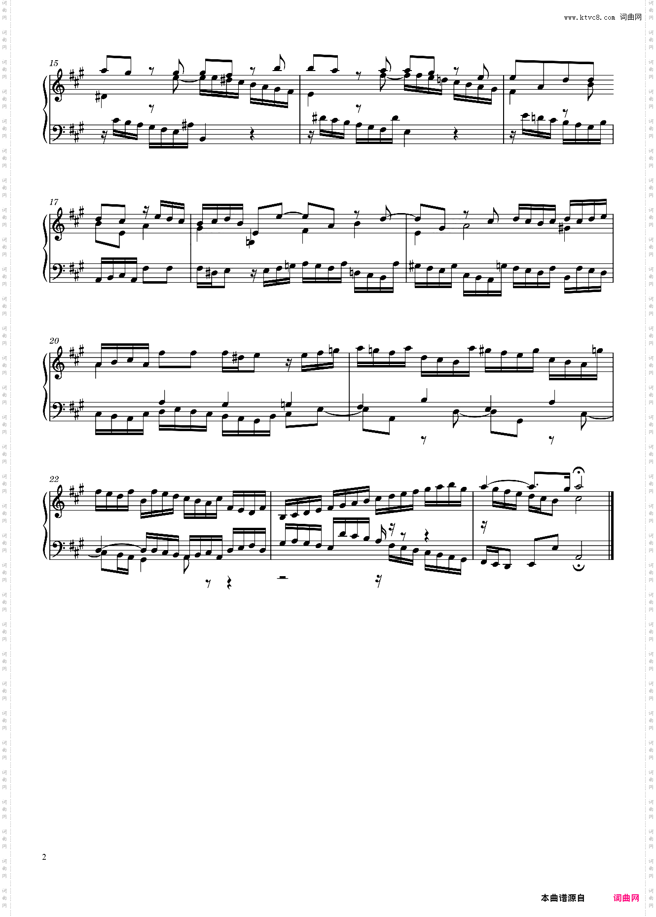 Prélude No· 19 BWV 864 in A Major