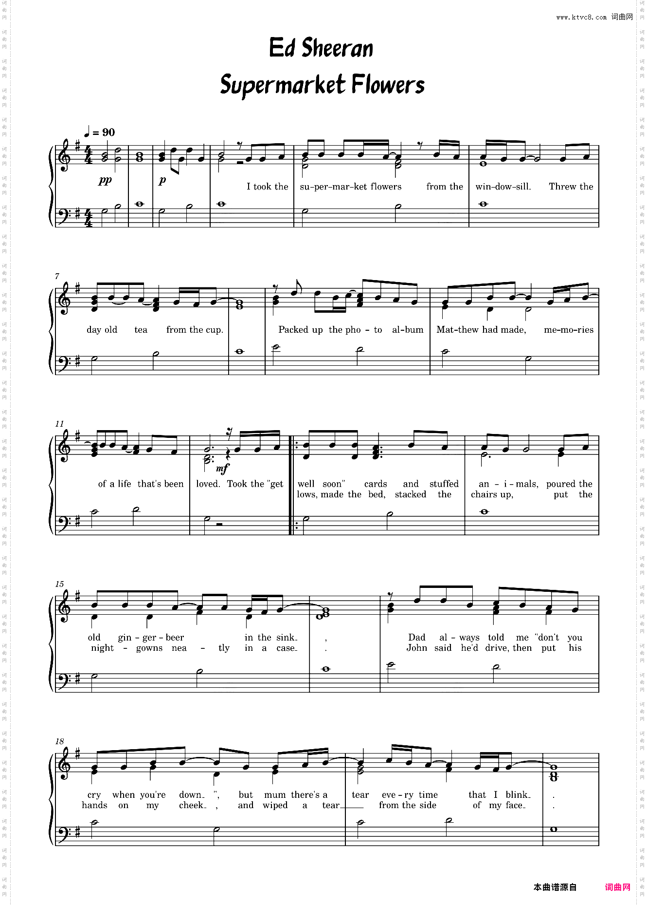 Supermarket Flowers-Ed Sheeran