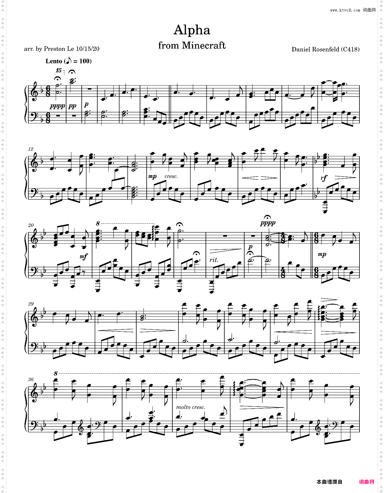 Alpha Minecraft 终末之诗背景音乐 Alpha full - Minecraft Credits/End Poem