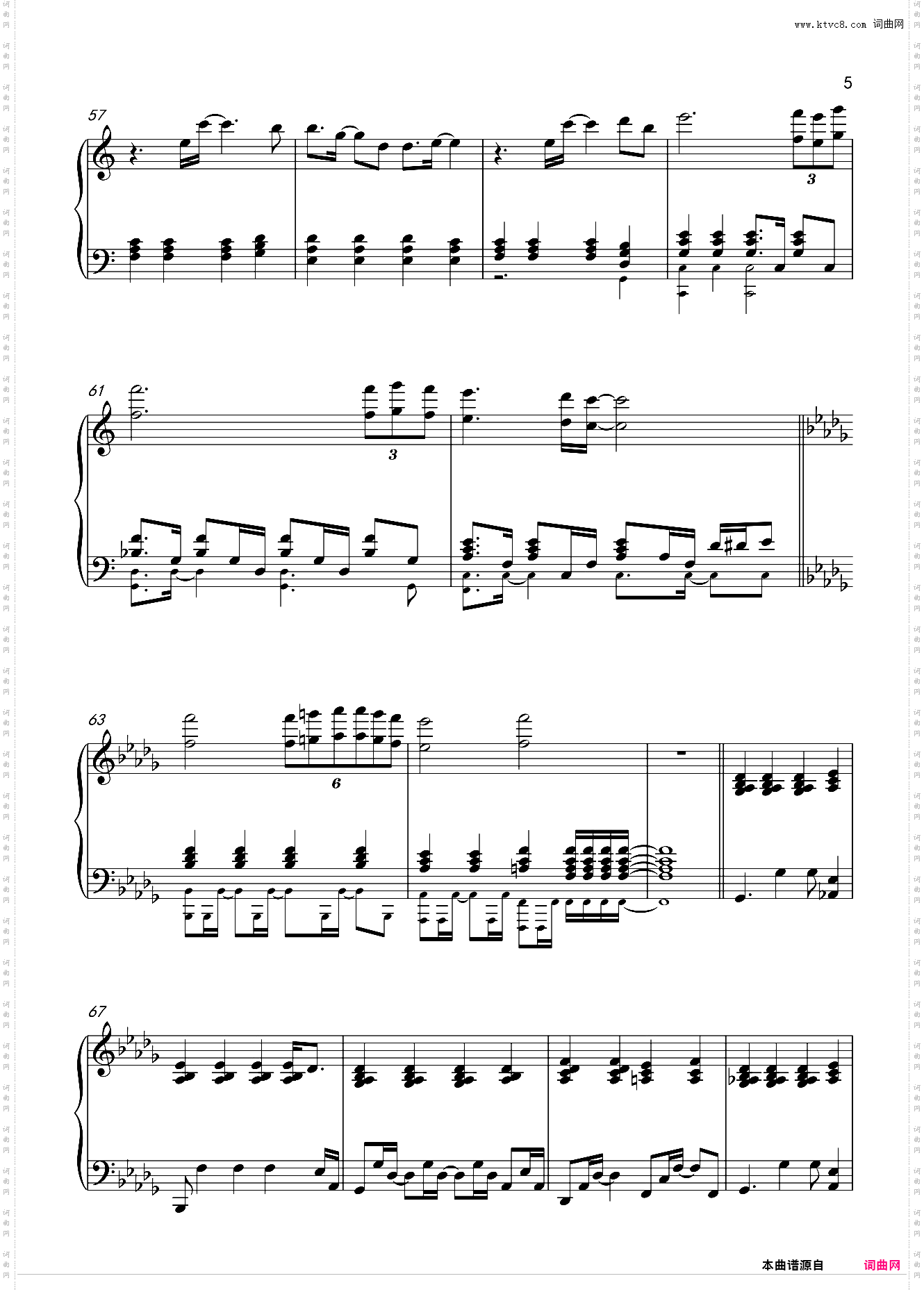 天使乌鸦 Fallen Angel - 钢琴伴奏谱