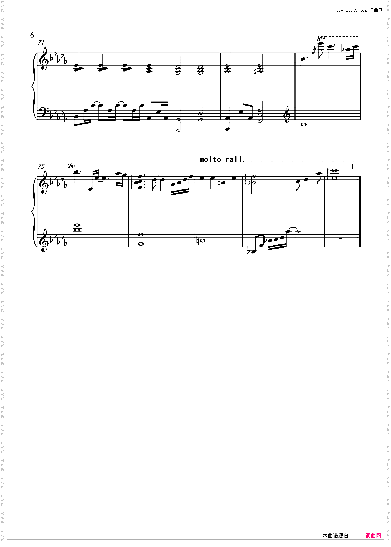 天使乌鸦 Fallen Angel - 钢琴伴奏谱