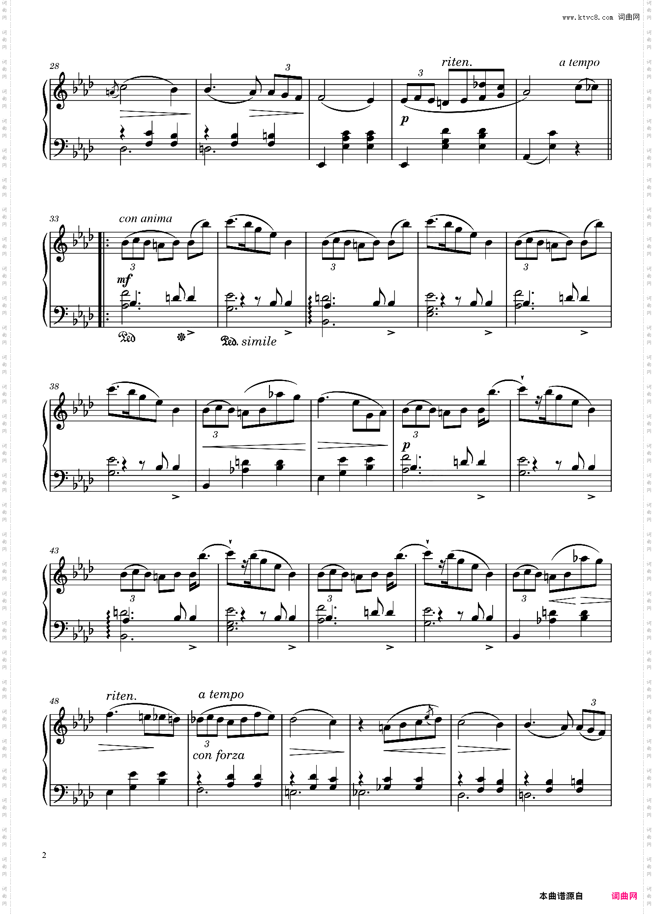 降A大调圆舞曲 肖邦 Waltz Opus 69 No· 1 in A? Major
