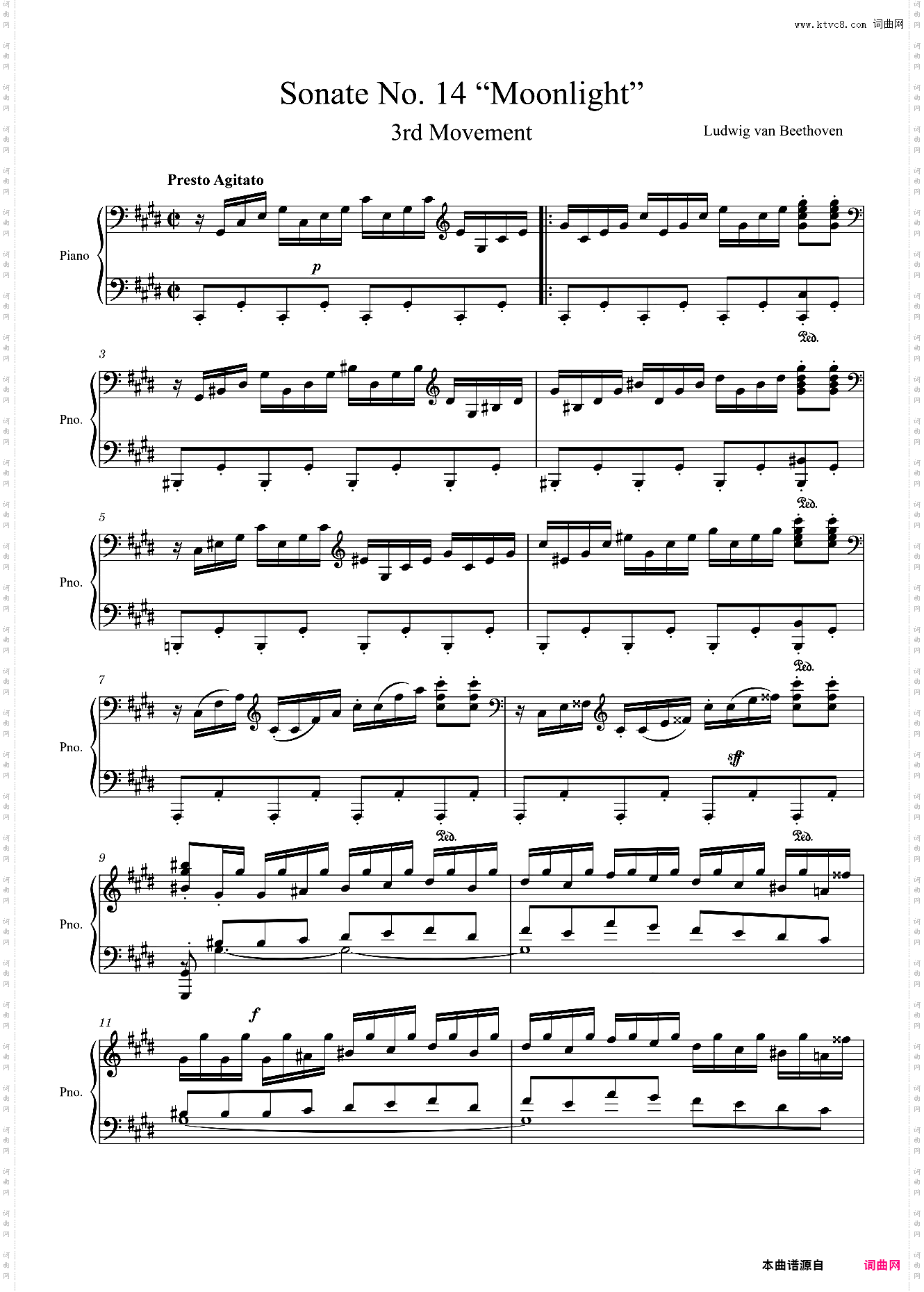 月光奏鸣曲 Moonlight Sonata 3rd Movement - Ludwig van Beethoven