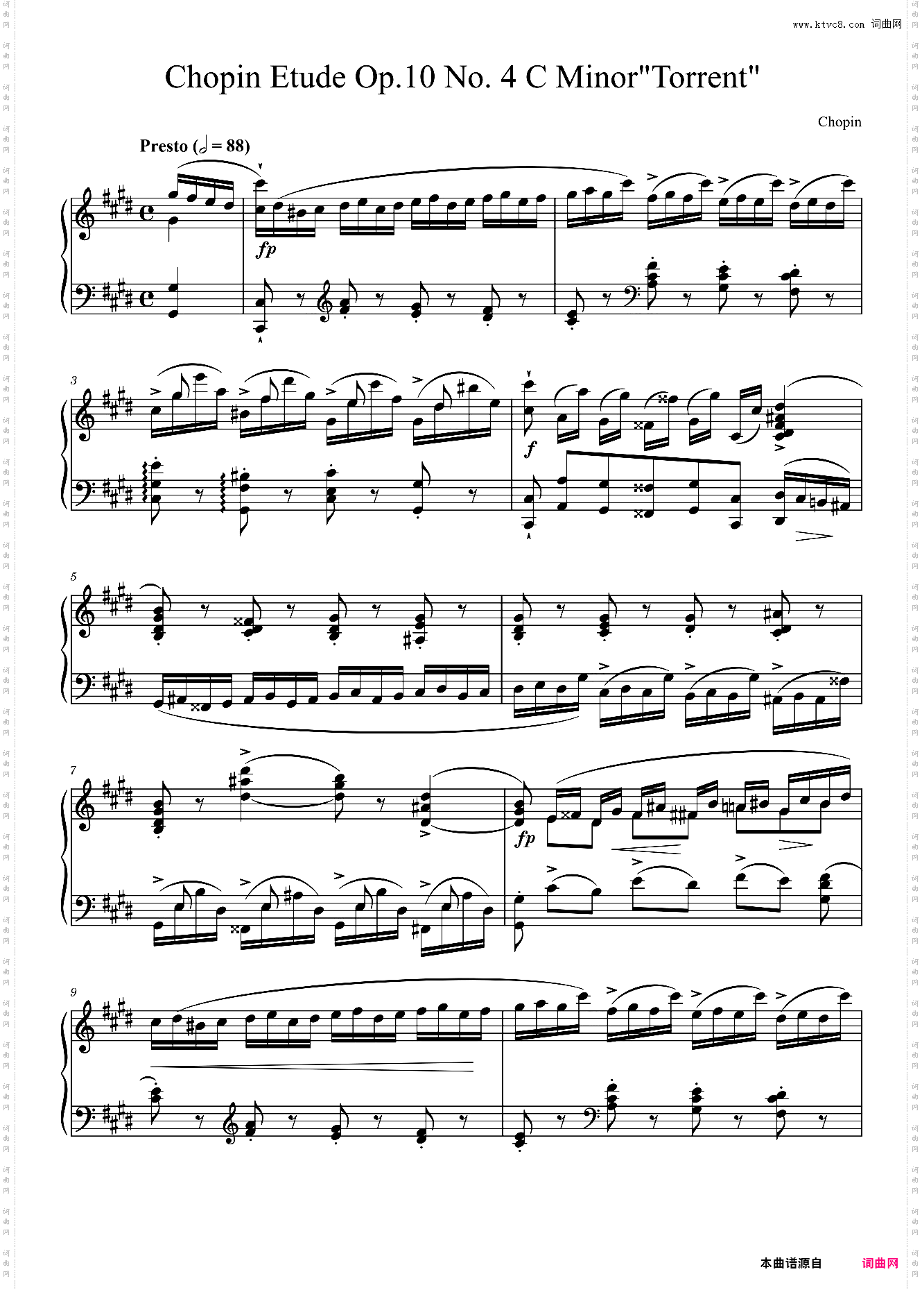 肖邦练习曲激流Chopin Etude Op· 10 No· 4 C MinorTorrent