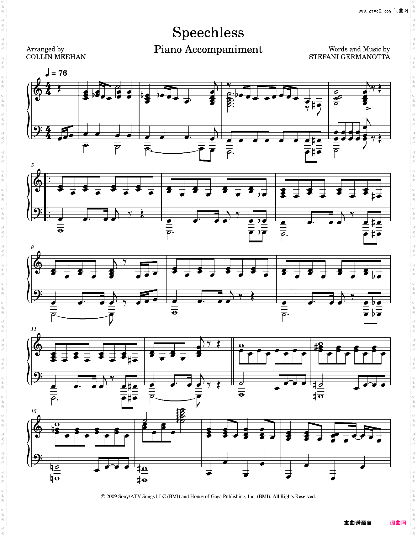 Speechless - Lady Gaga