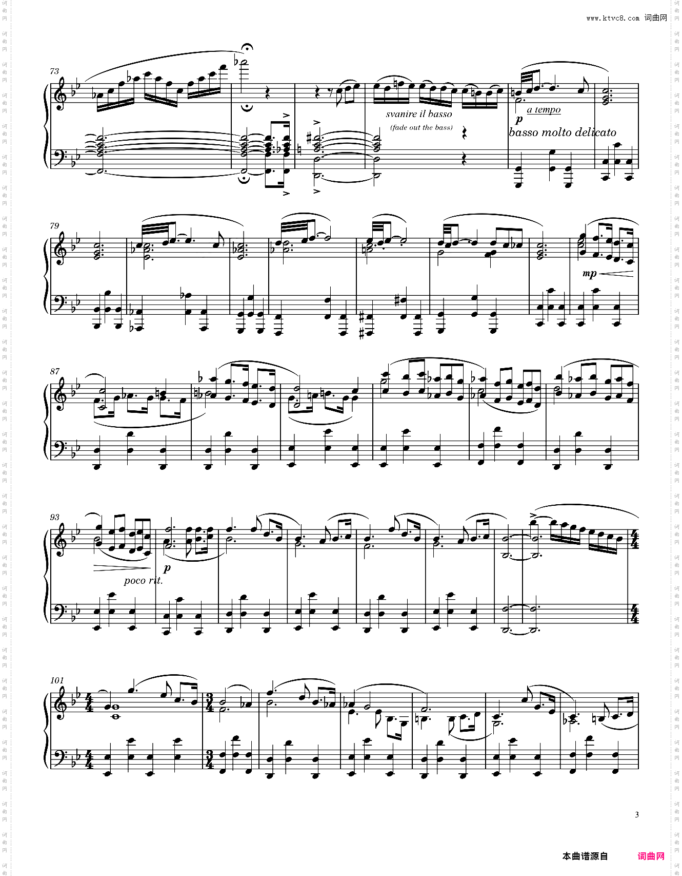 g小调柔板 Adagio in G minor - For Solo Piano