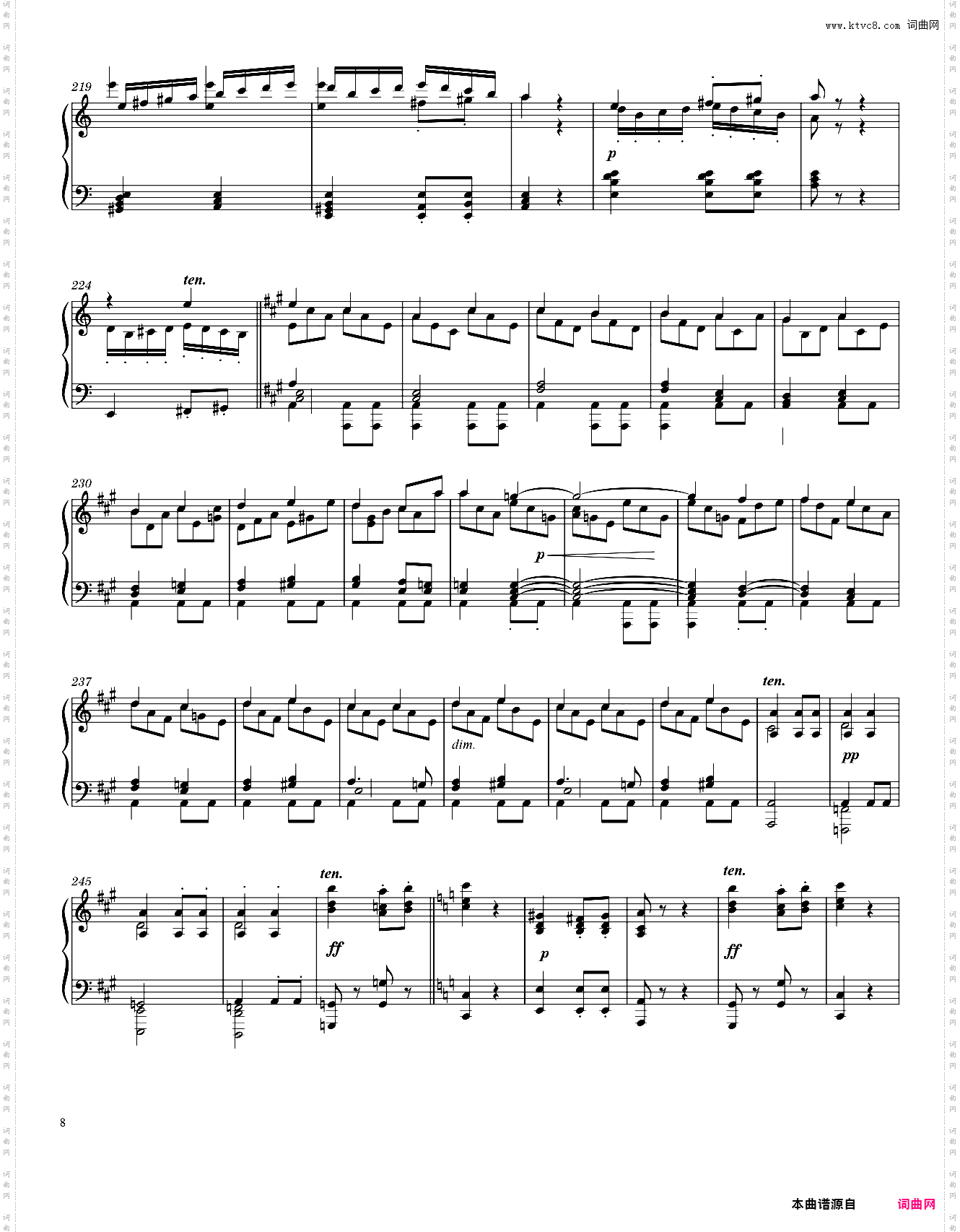 第七交响曲 第二乐章贝多芬Beethoven Symphony No· 7 2nd movement Piano solo
