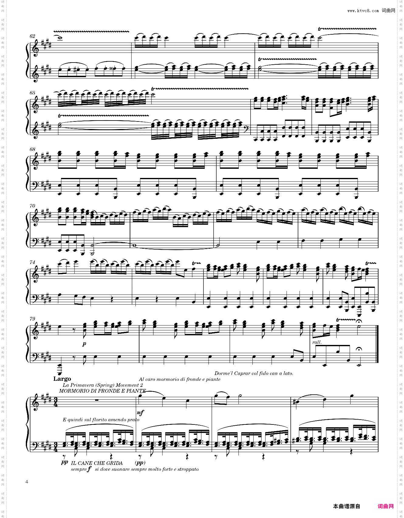 维瓦尔第-四季 春The Four Seasons Complete Piano Transcription