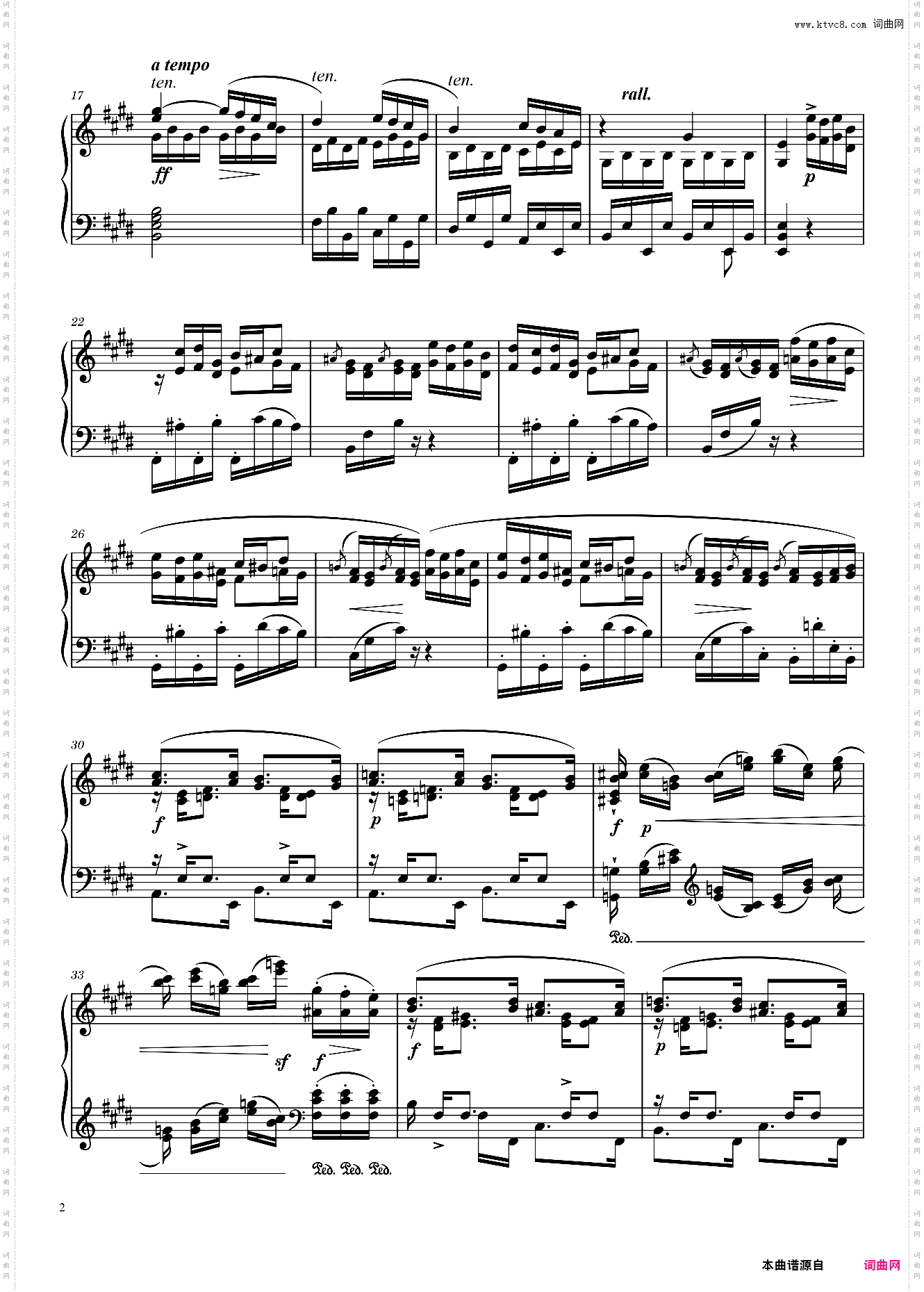 肖邦练习曲 离别 Chopin Etude Op· 10 No· 3 E MajorTristesse