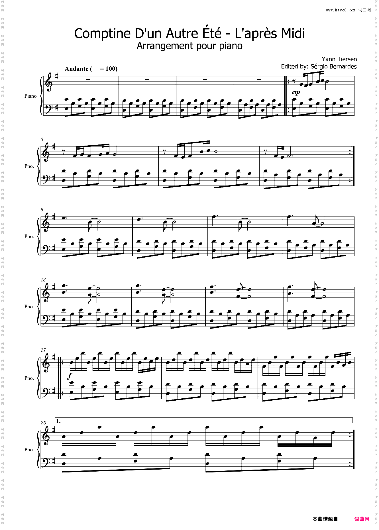 天使爱美丽 电影Yann Tiersen - Comptine d'un autre été, l'après-midi