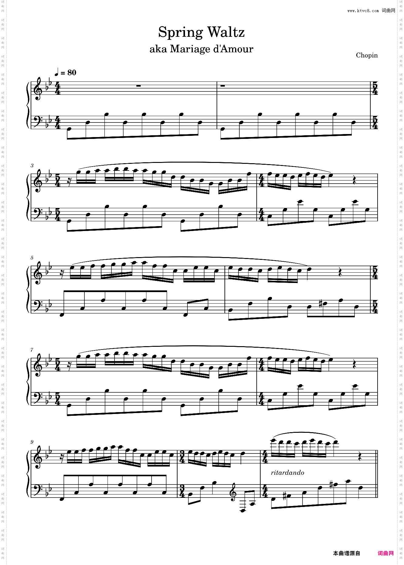 梦中的婚礼 Spring Waltz Mariage d'Amour - Chopin