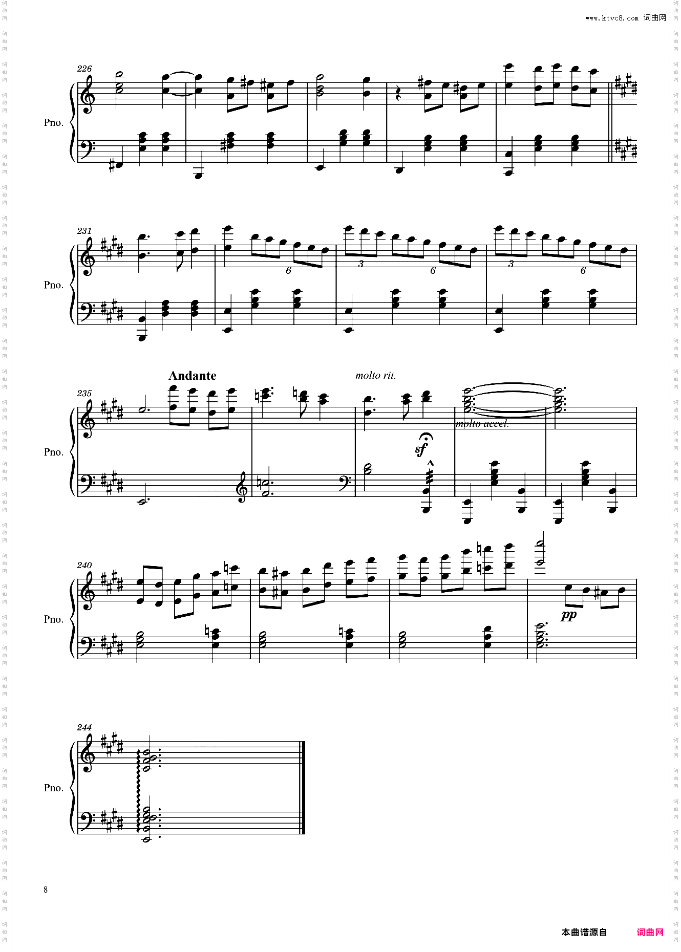 哈尔的移动城堡 人生的旋转木马 钢琴