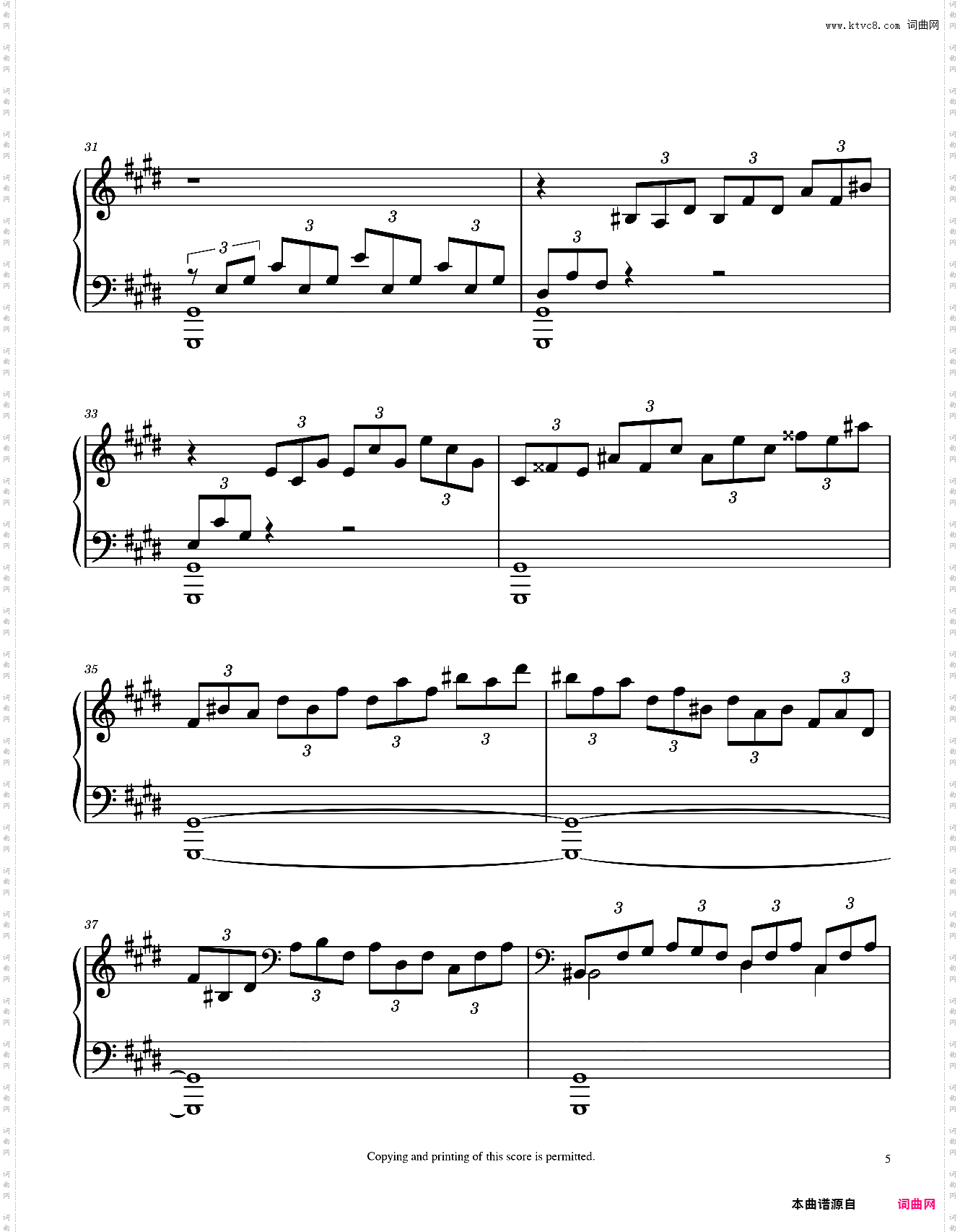 贝多芬《月光奏鸣曲》第一乐章钢琴谱 Sonata No· 14 ·