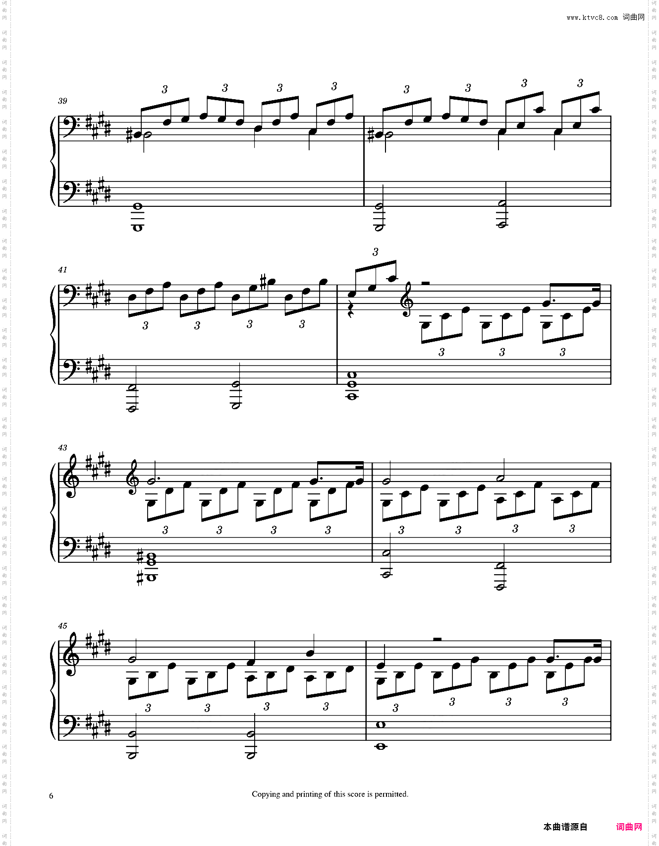 贝多芬《月光奏鸣曲》第一乐章钢琴谱 Sonata No· 14 ·