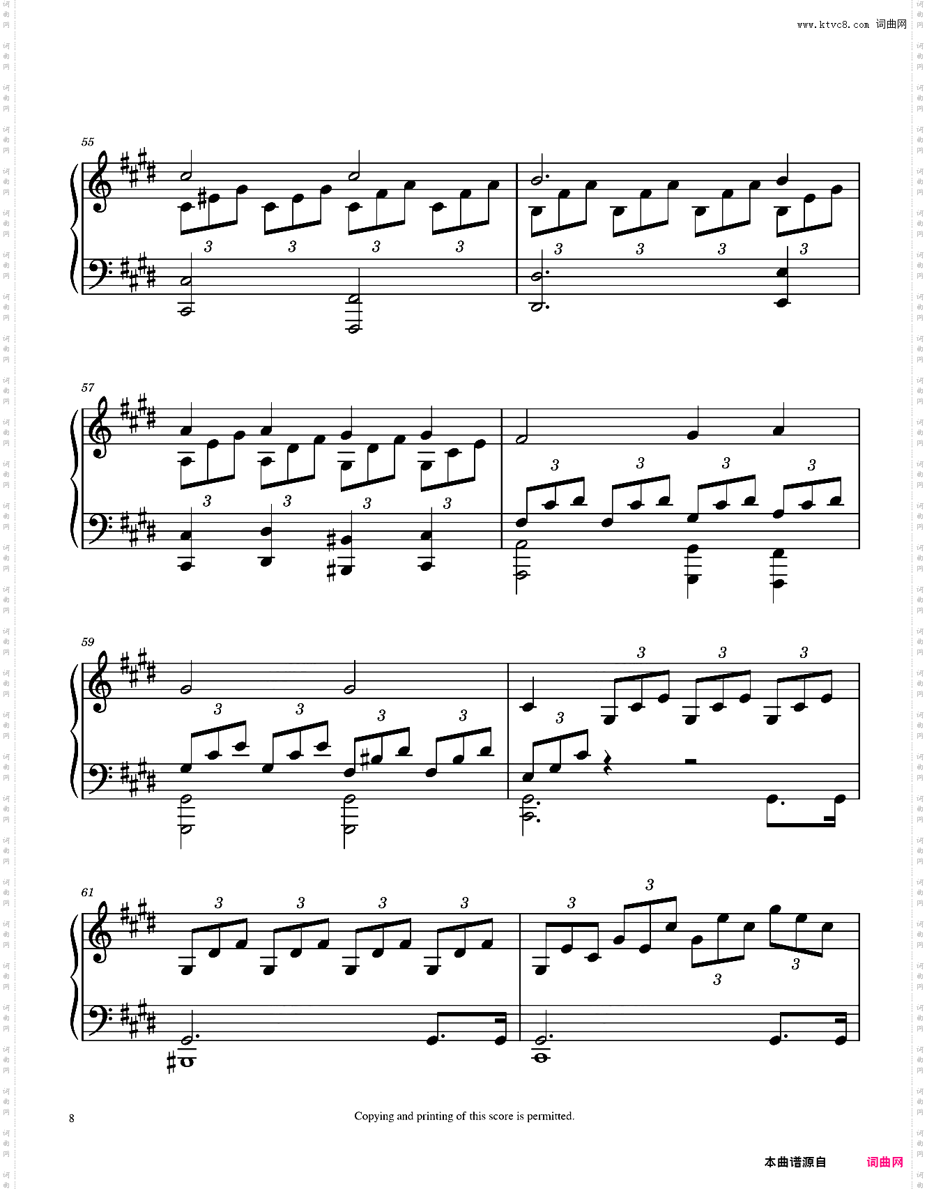 贝多芬《月光奏鸣曲》第一乐章钢琴谱 Sonata No· 14 ·
