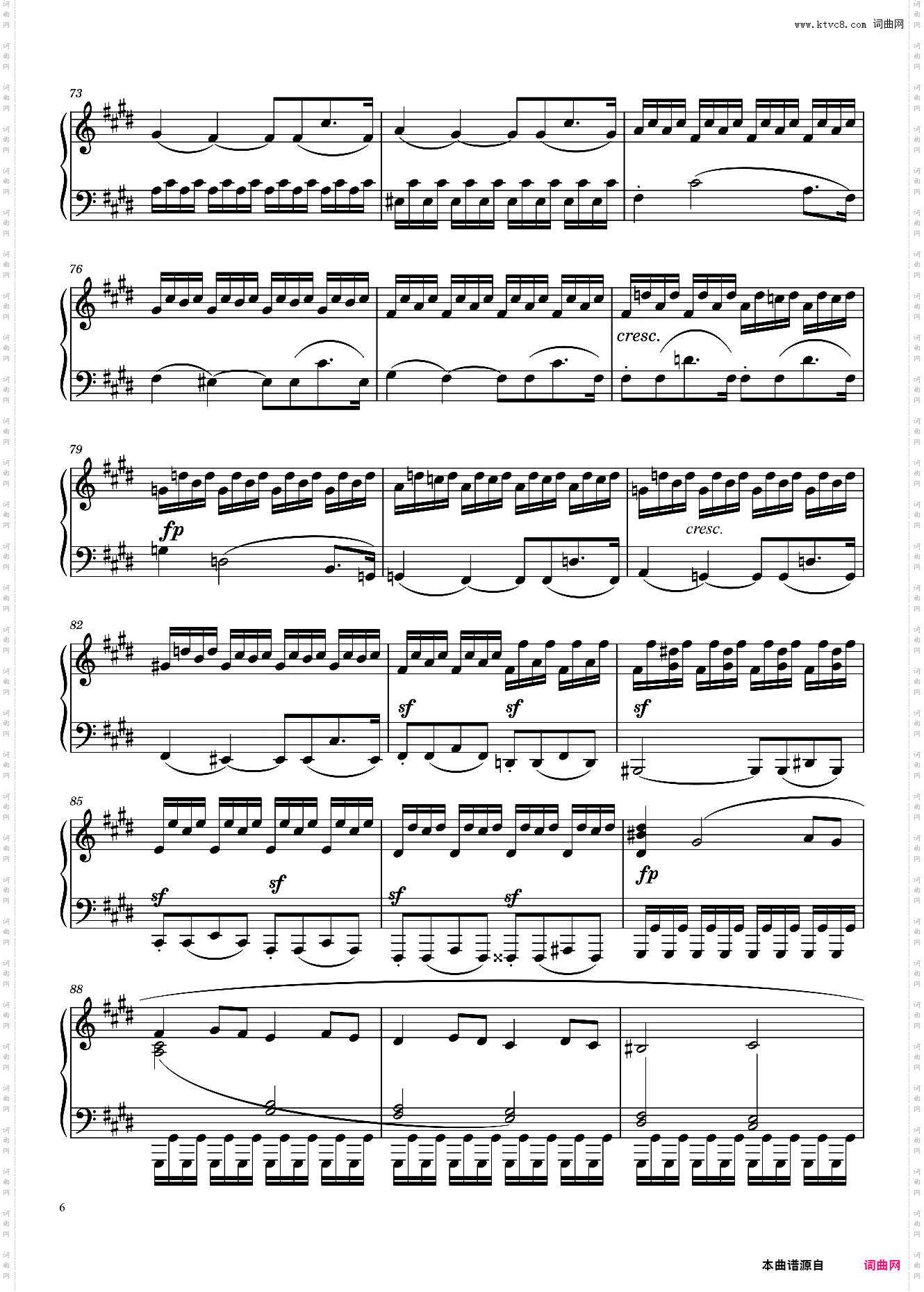 贝多芬《月光奏鸣曲》第三乐章钢琴谱 Sonata No· 14 ·
