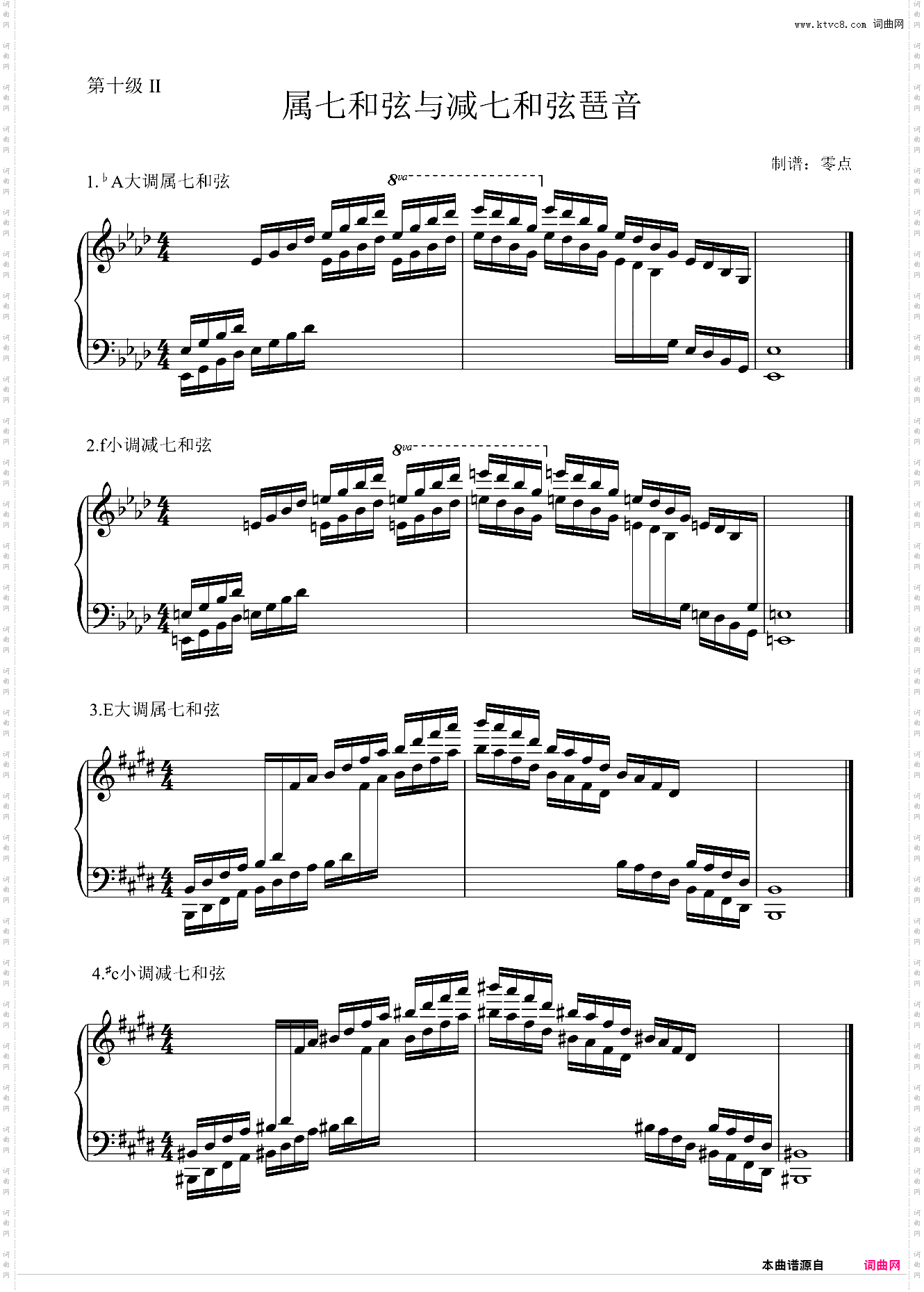 第十级 属七和弦与减七和弦琶音