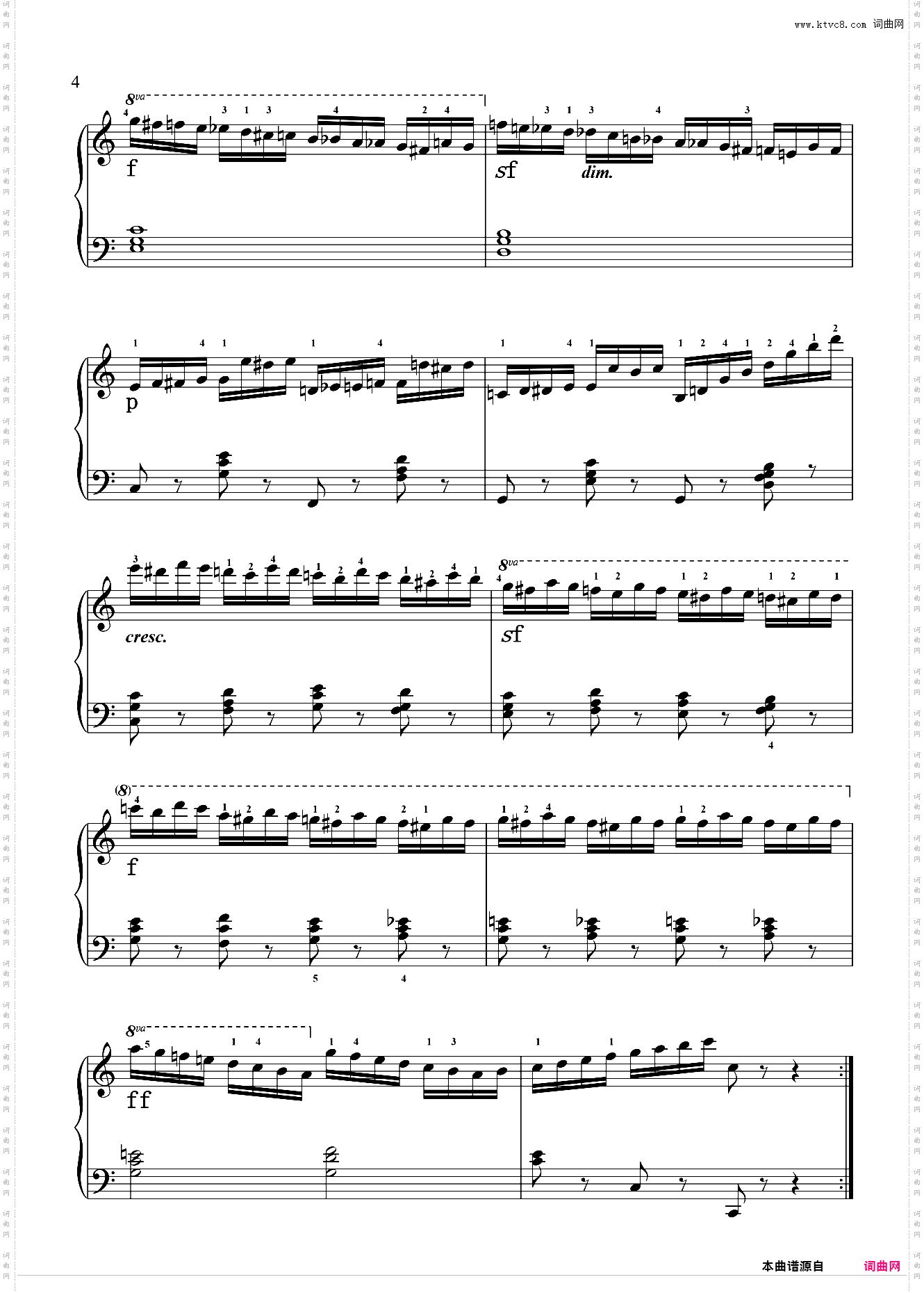 第六级 练习曲Op·299 No·15