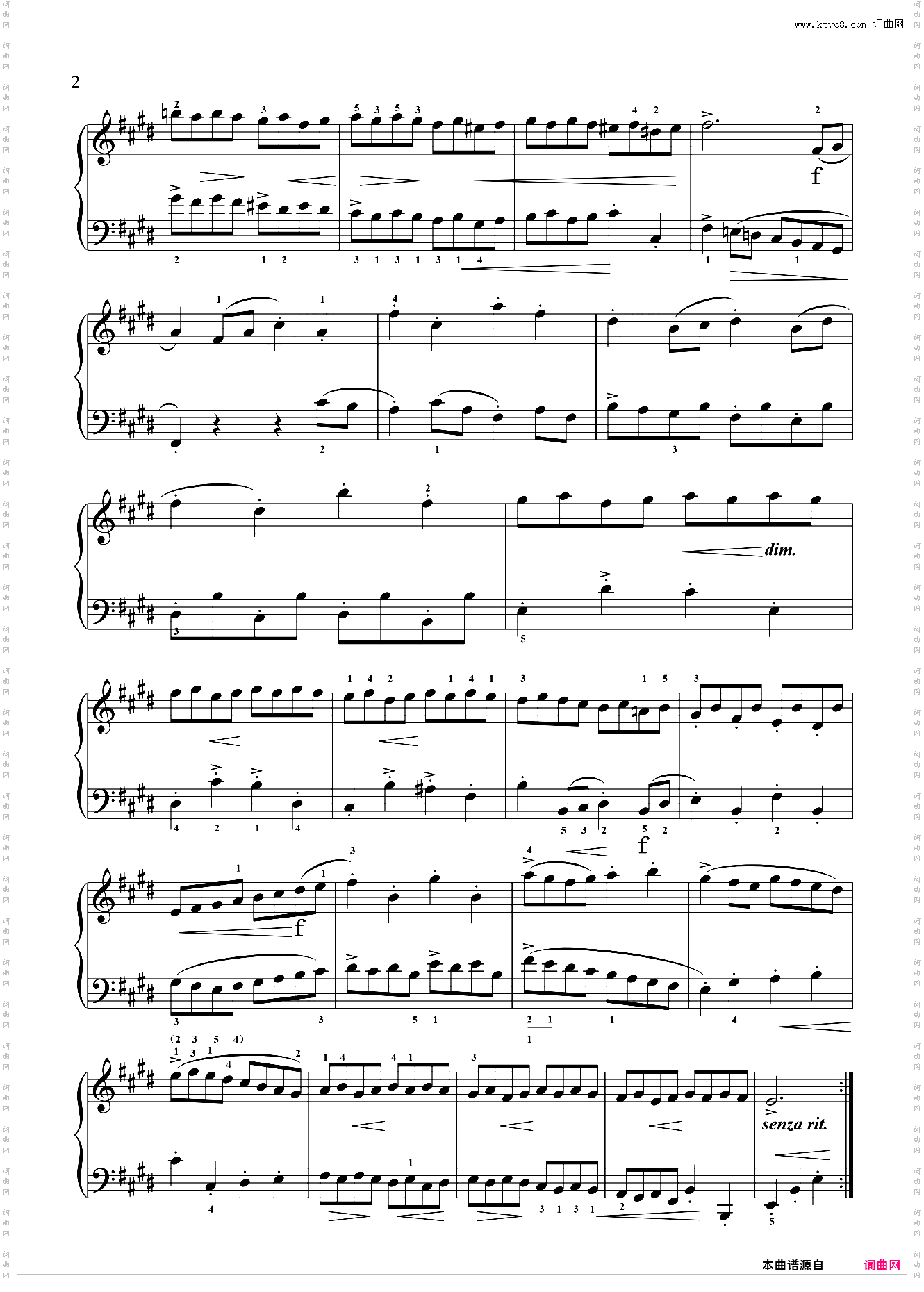 第六级 布列选自《法国组曲》第六组BWV 817