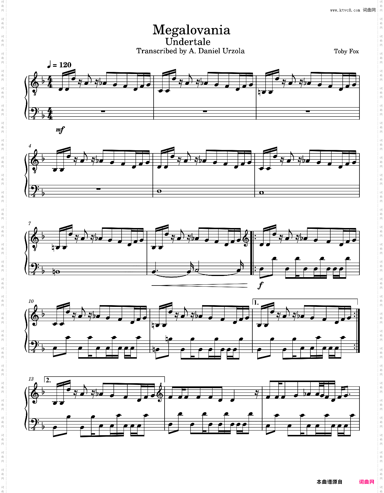 Undertale - Megalovania 【Piano】