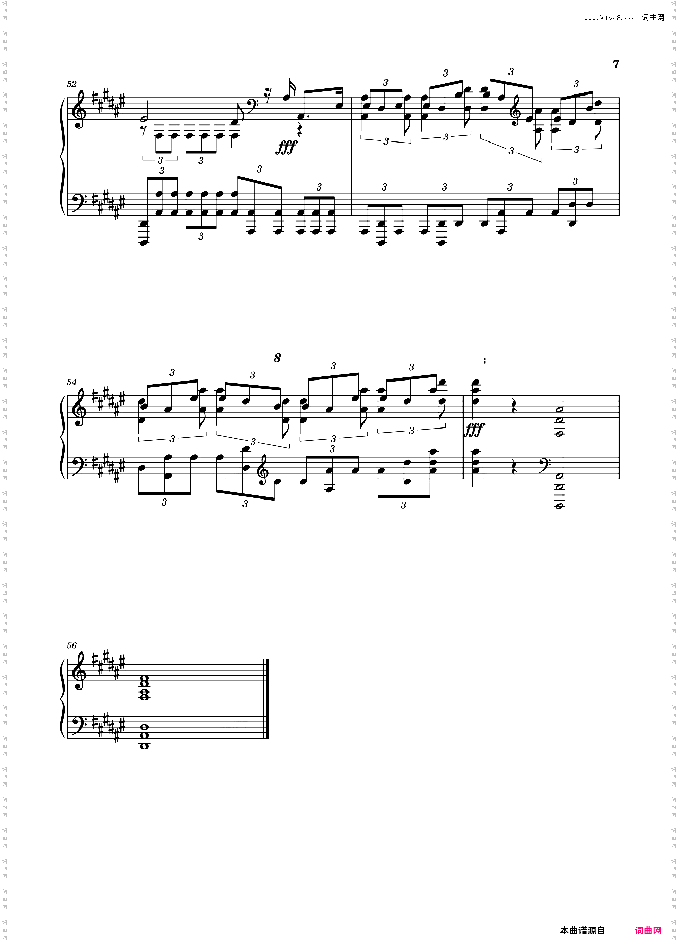 练习曲 斯克里亚宾,Op·8 No·12 原版曲谱