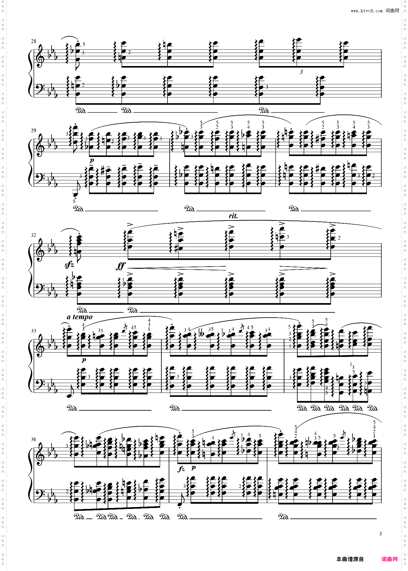 肖邦-竖琴练习曲-op·10-no·11-完整还原版-附指法-踏板