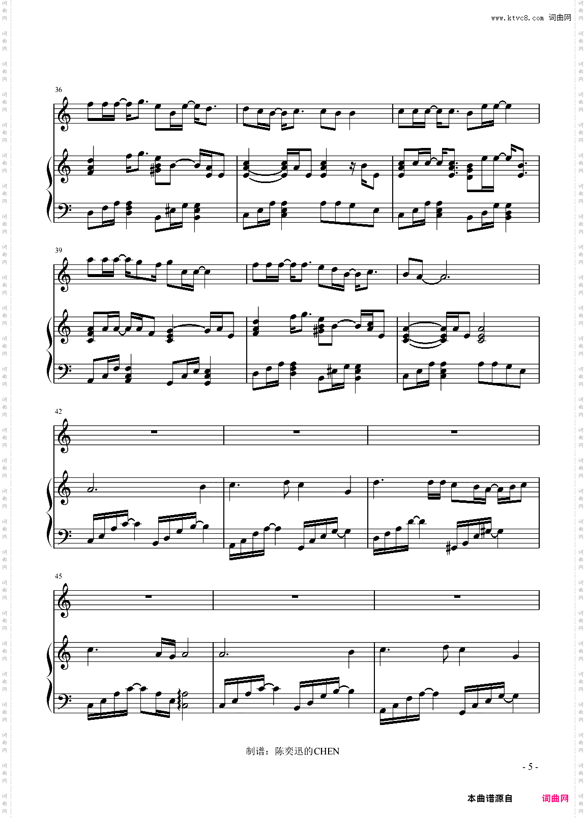 夜曲C调完美弹唱谱