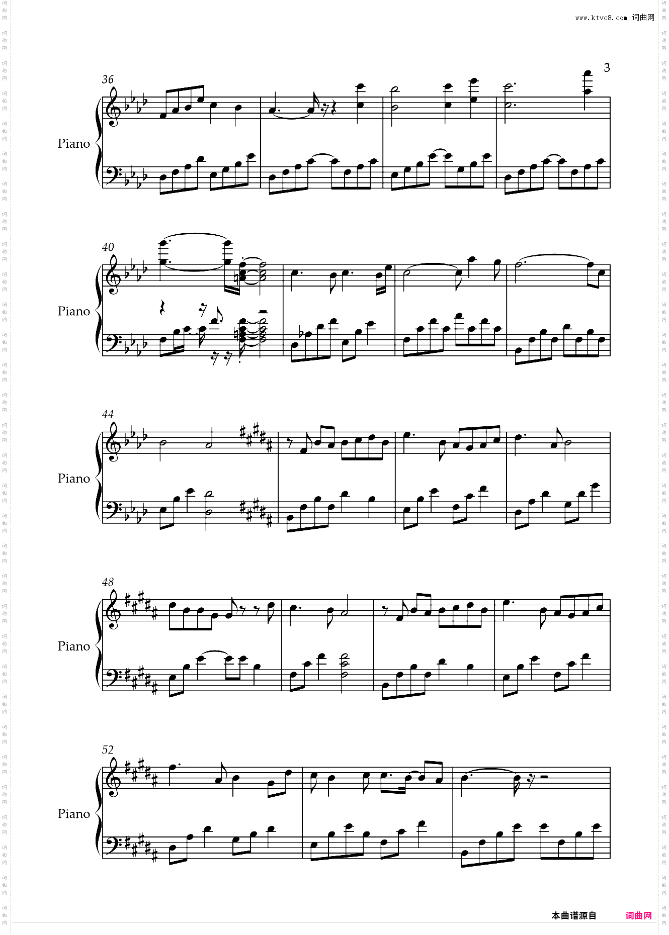 醉赤壁钢琴独奏谱