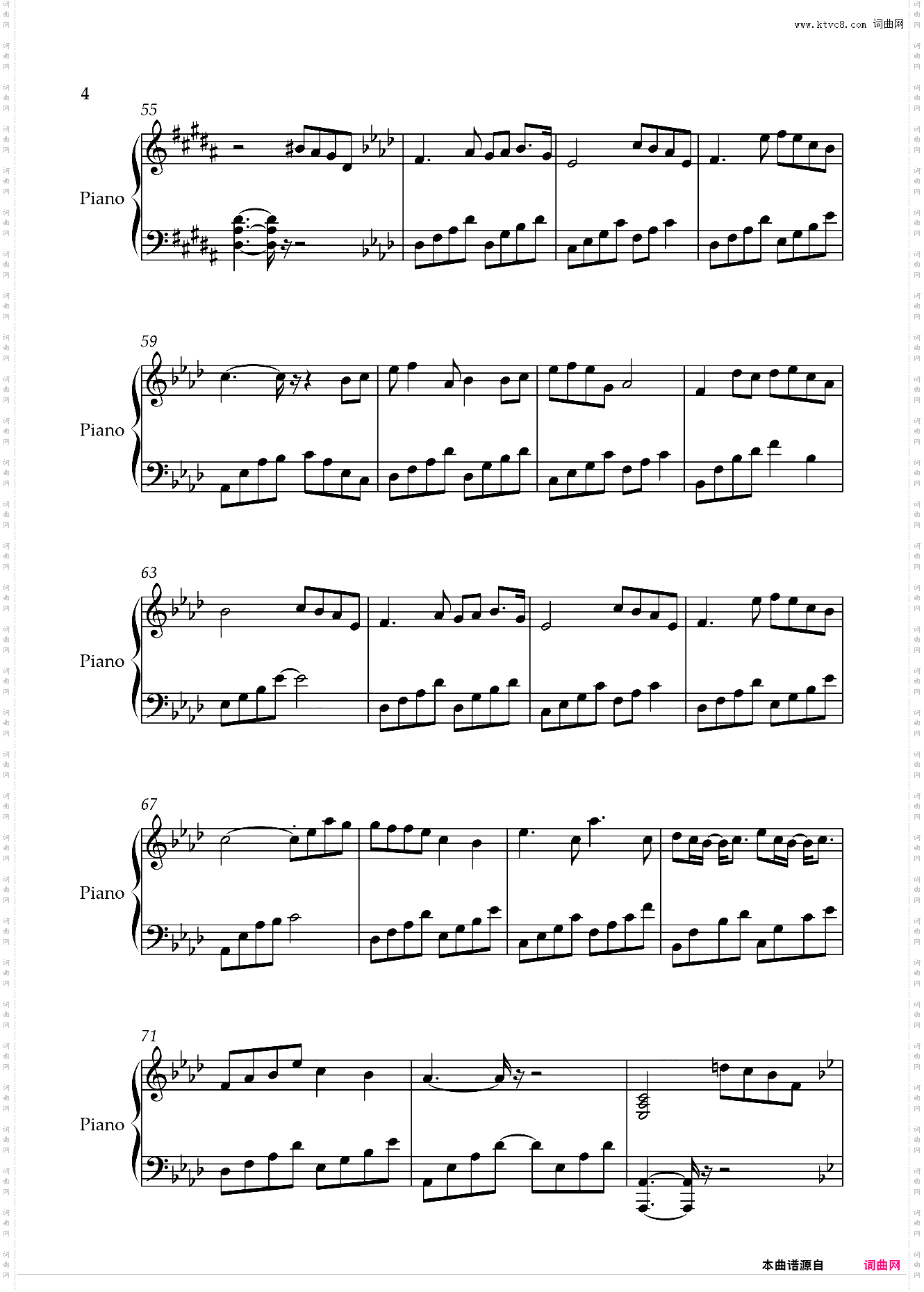 醉赤壁钢琴独奏谱