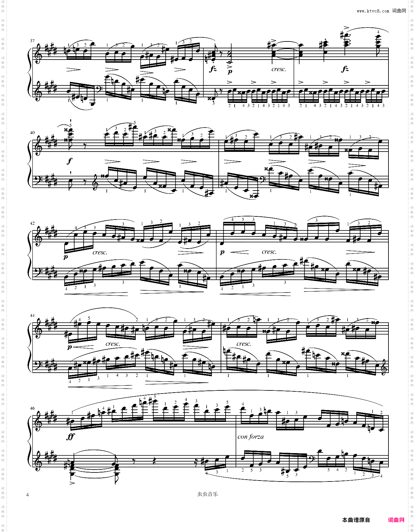 Etudes, Op·10 No·4 in C sharp minor-Chopin 肖邦练习曲 肖邦激流练习曲 肖邦升c小调练习曲 作品10第四首第四号Torrent