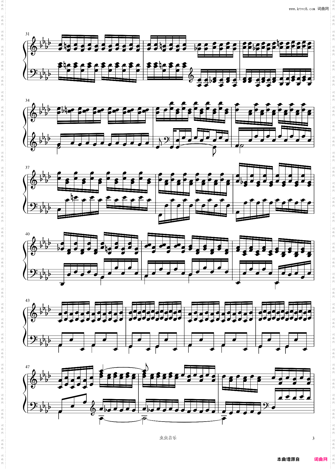 车尔尼降A大调练习曲 作品355 第57首