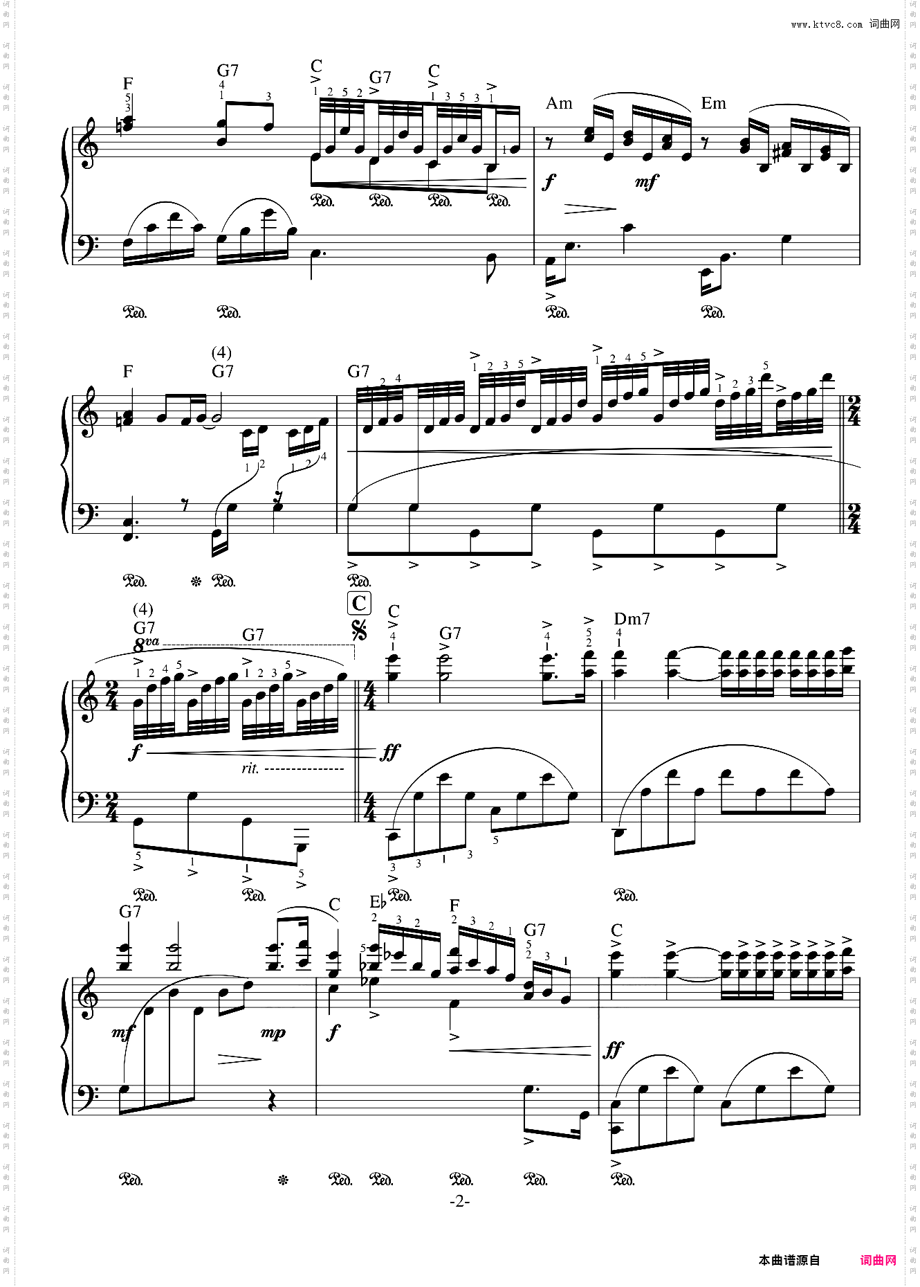 水边的阿迪丽娜原版带指法Ballade Pour Adeline 理查德·克莱德曼 Richard Clayderman 理查德克莱德曼