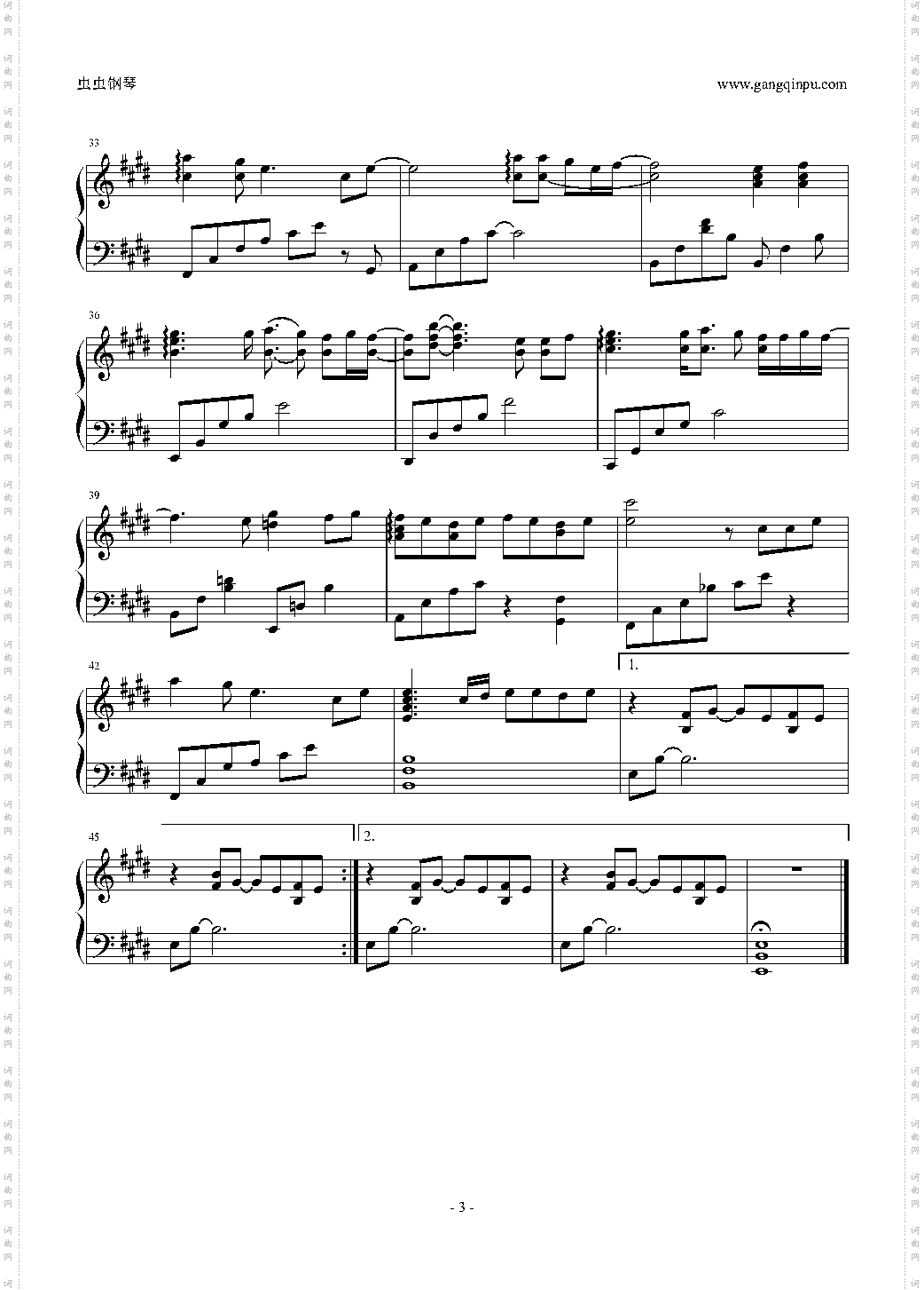 心はいつもあなたのそばに Piano