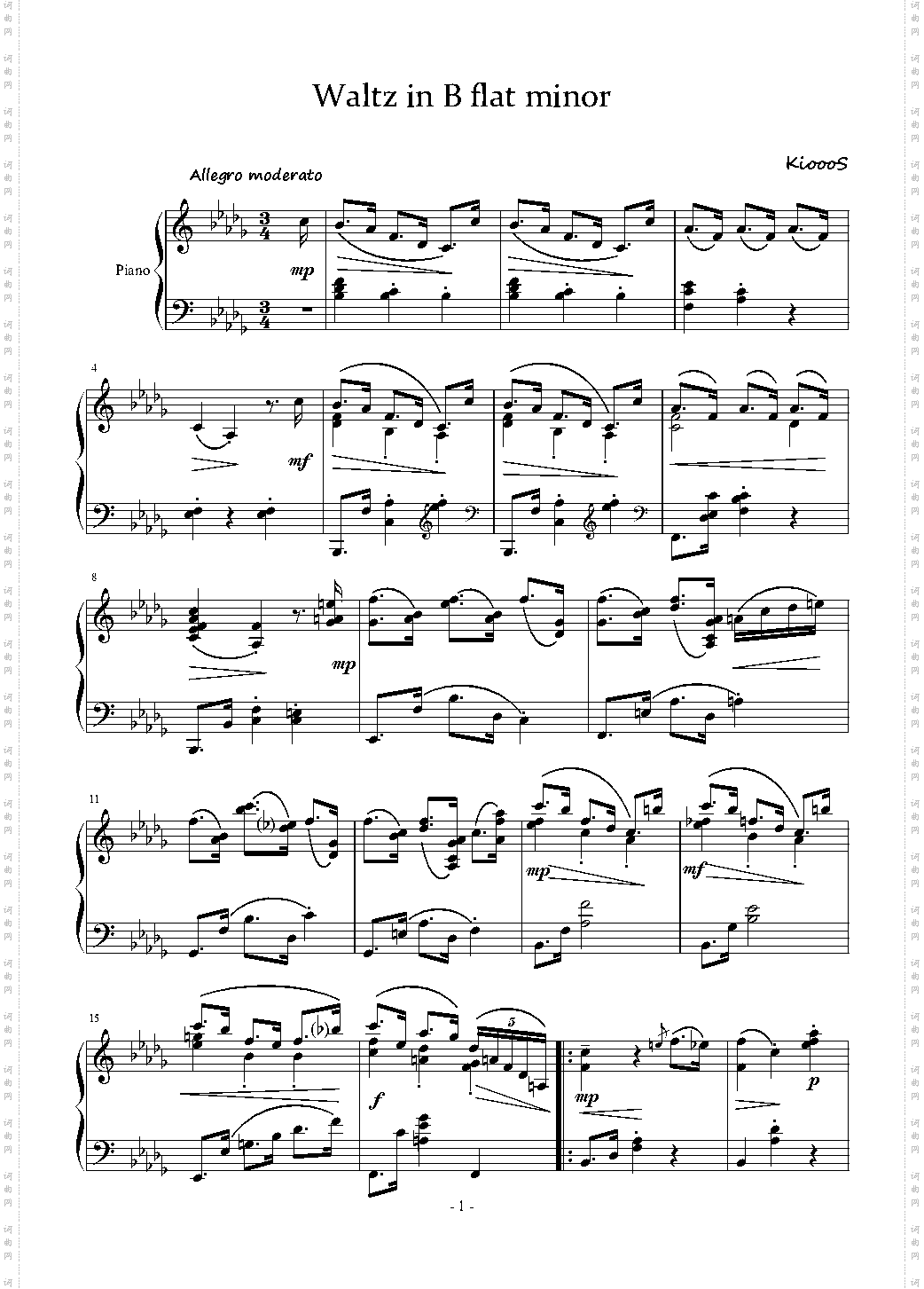 Waltz in B flat minor