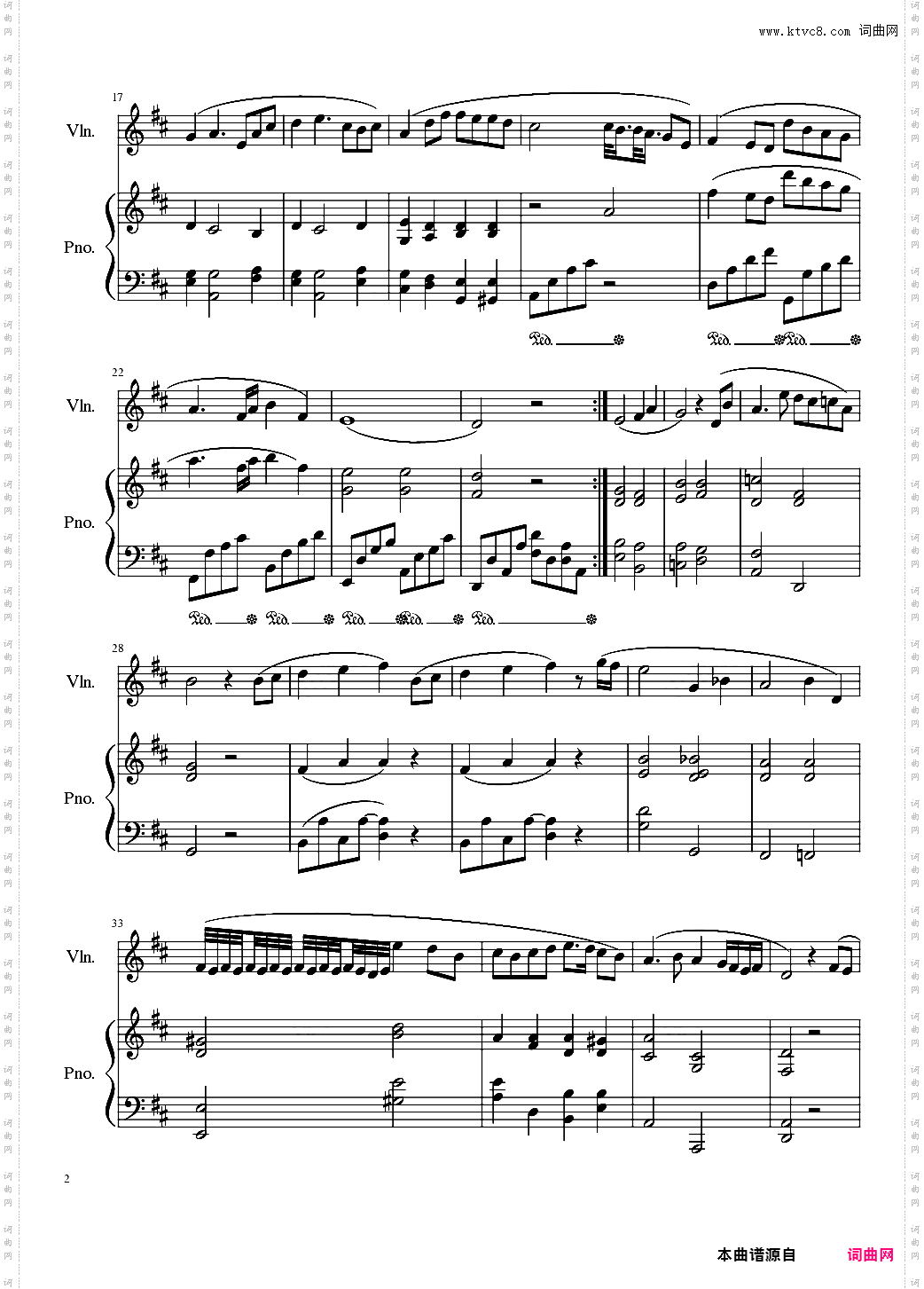 Andante for piano and violin, Op·100b