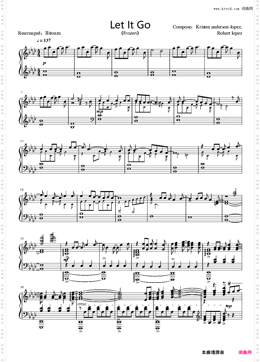 【Bit改编】《冰雪奇缘》主题曲Let It Go还原度95%编配