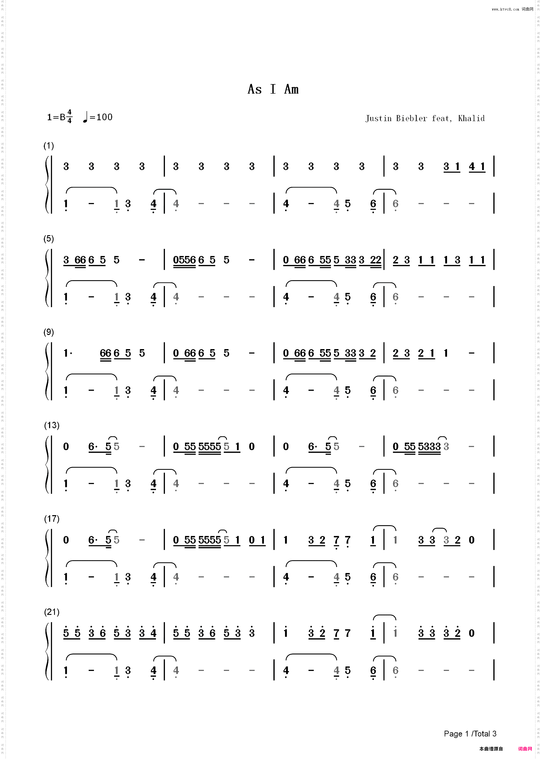 As I Am-Justin Bieber ft Khalid