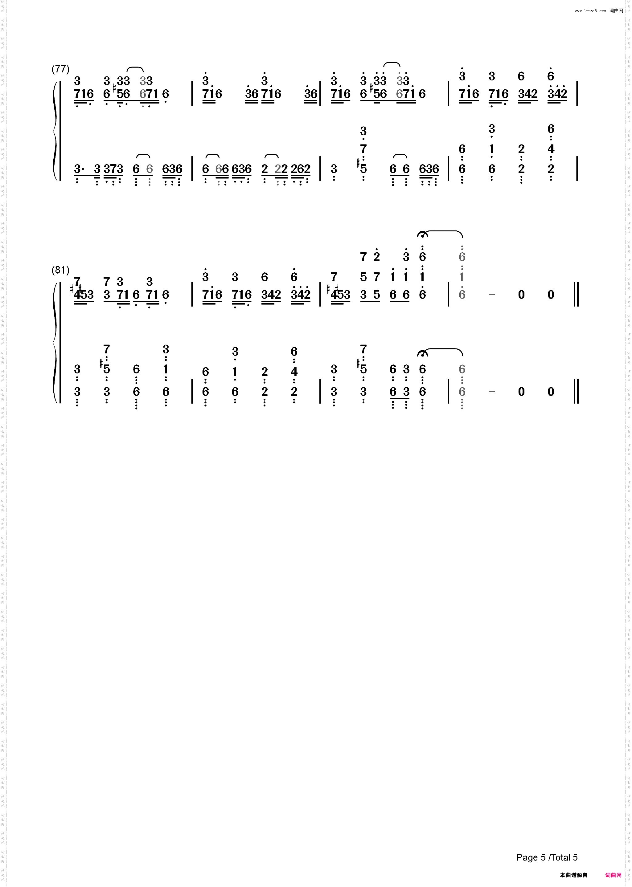 克罗地亚狂想曲-完美版_简谱版