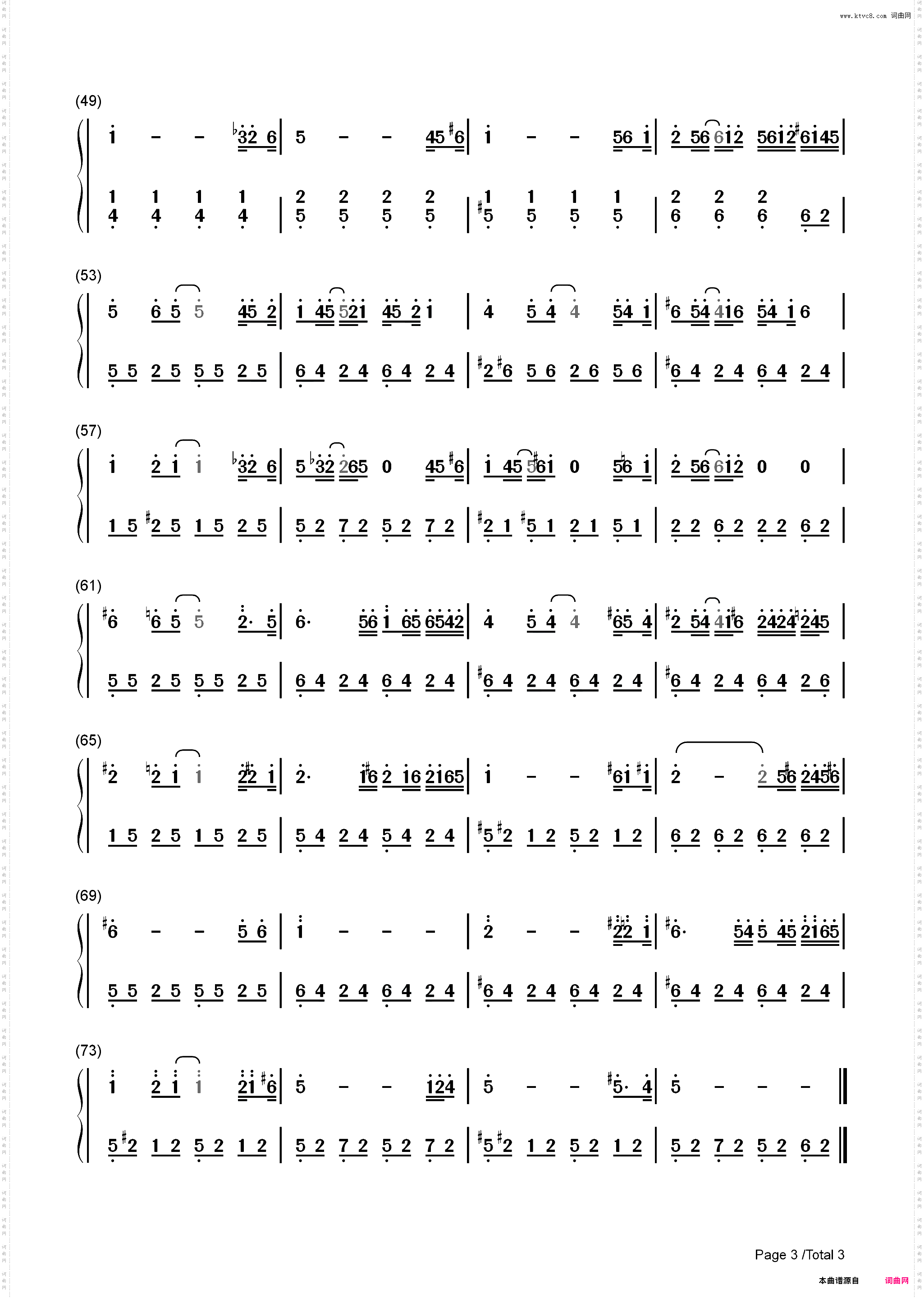 Coalescence-雨中冒险BGM_简谱版