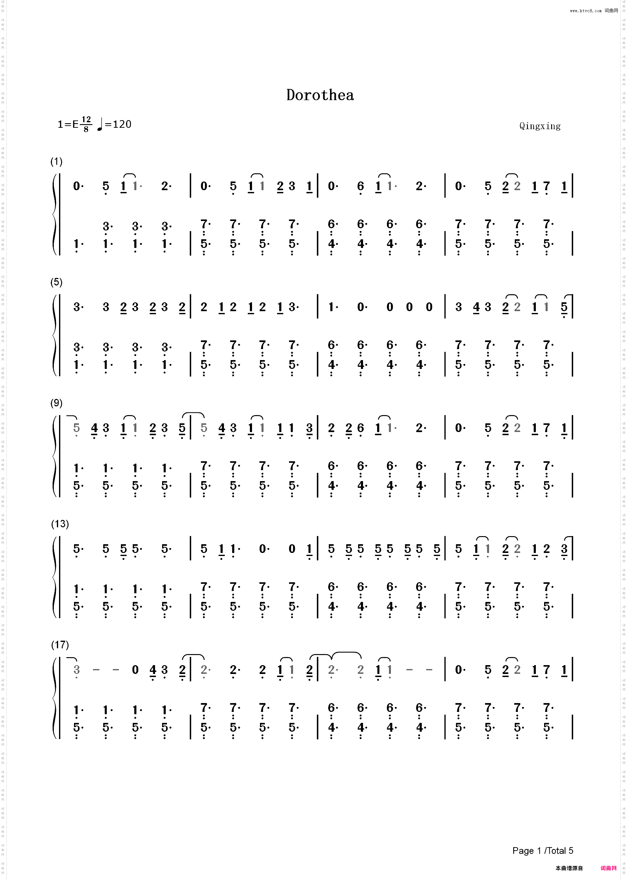 Dorothea-Taylor Swift_简谱版