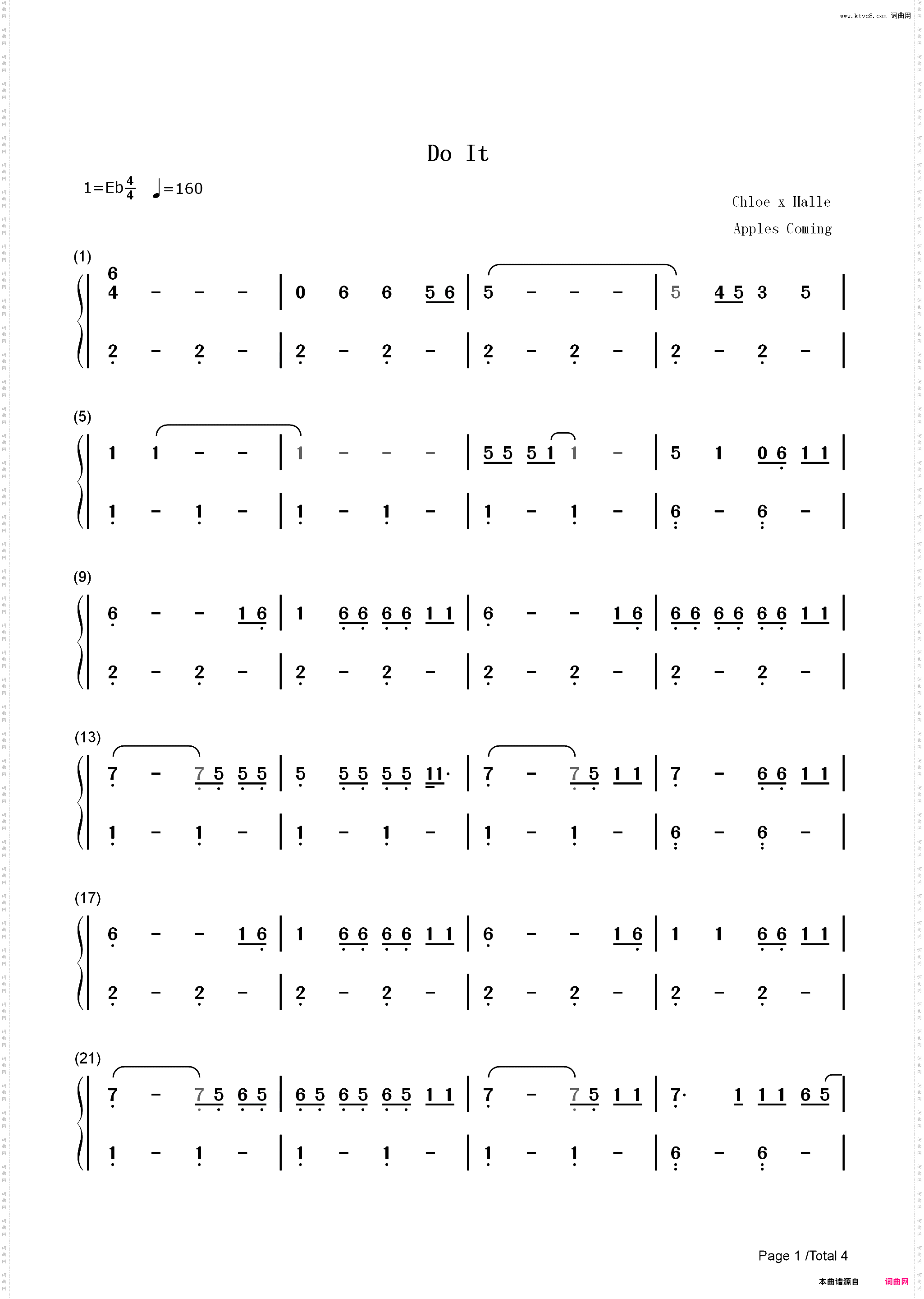 Do It-Chloe x Halle_简谱版