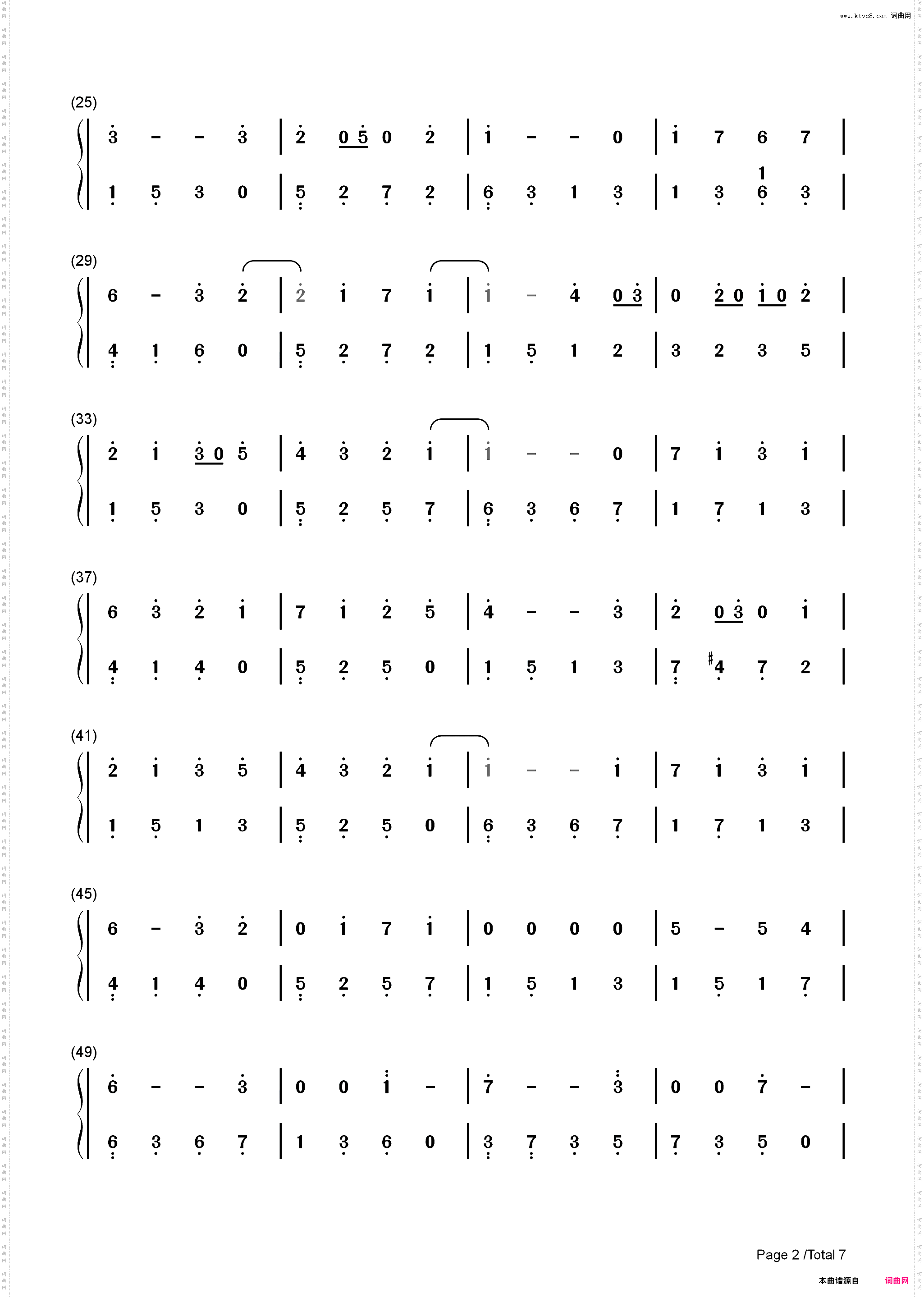 对我来说只有你-唯美轻音乐_简谱版