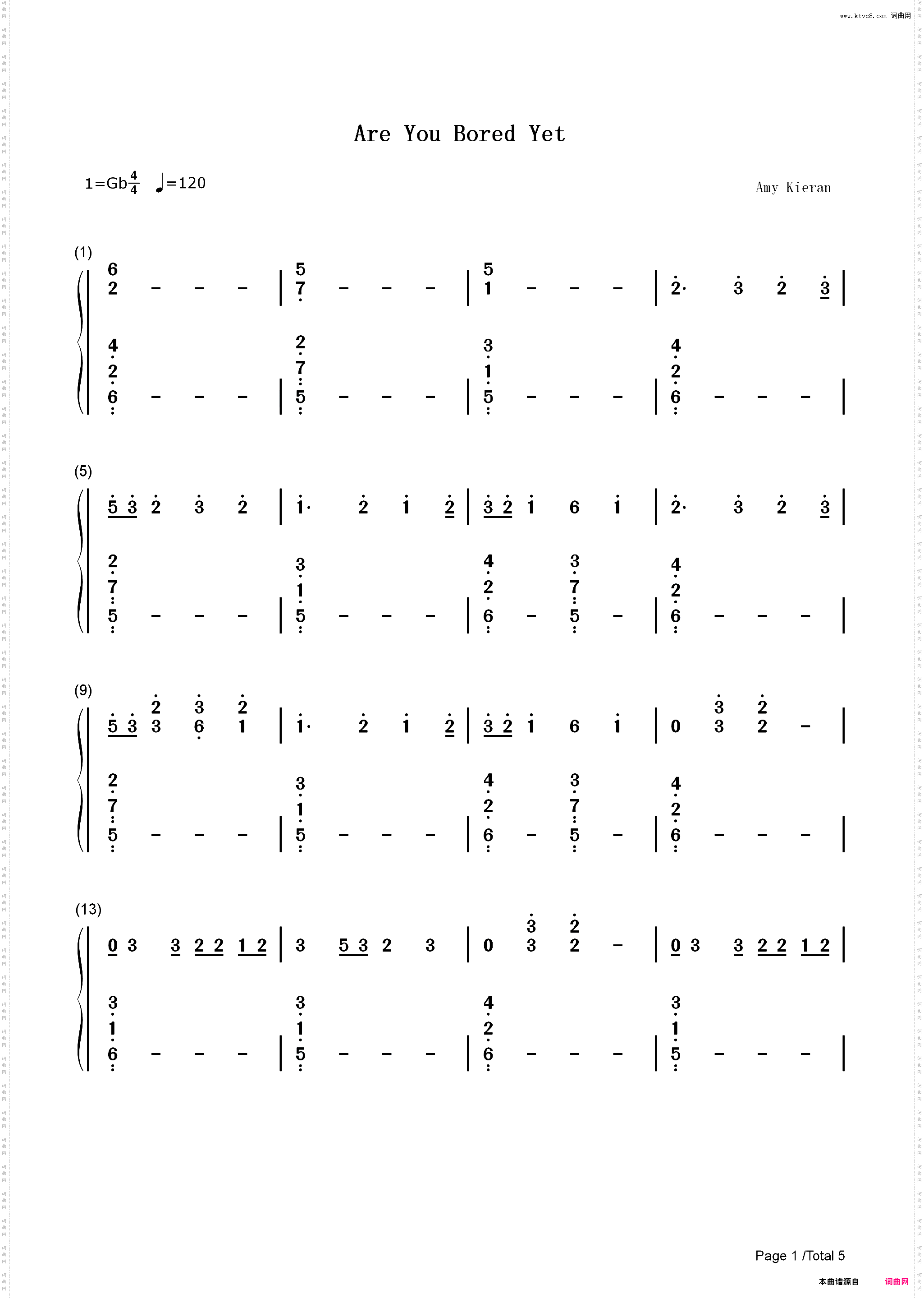 Are You Bored Yet-Wallows ft Clairo_简谱版