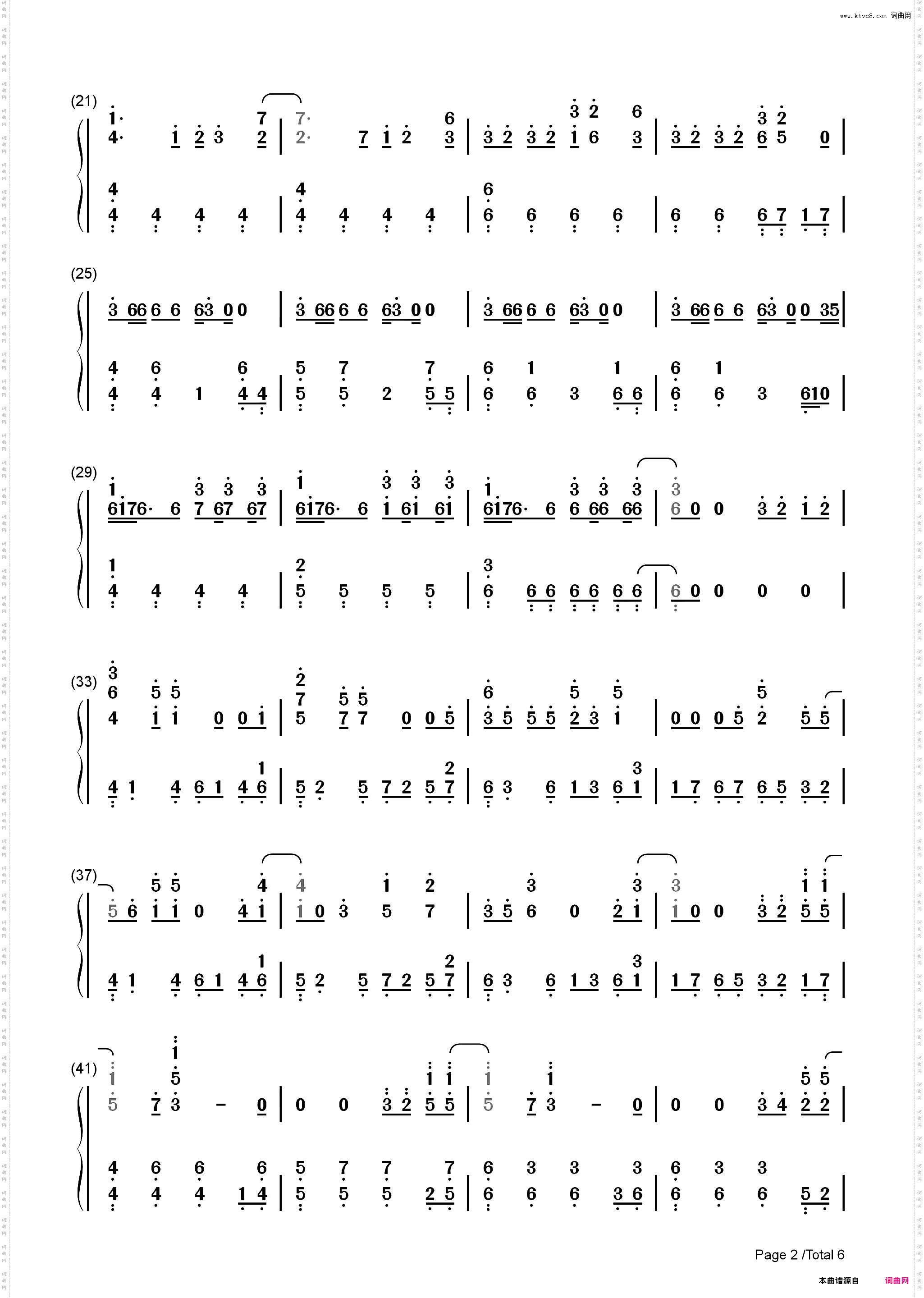 Fallin Flower-舞い落ちる花びら_简谱版