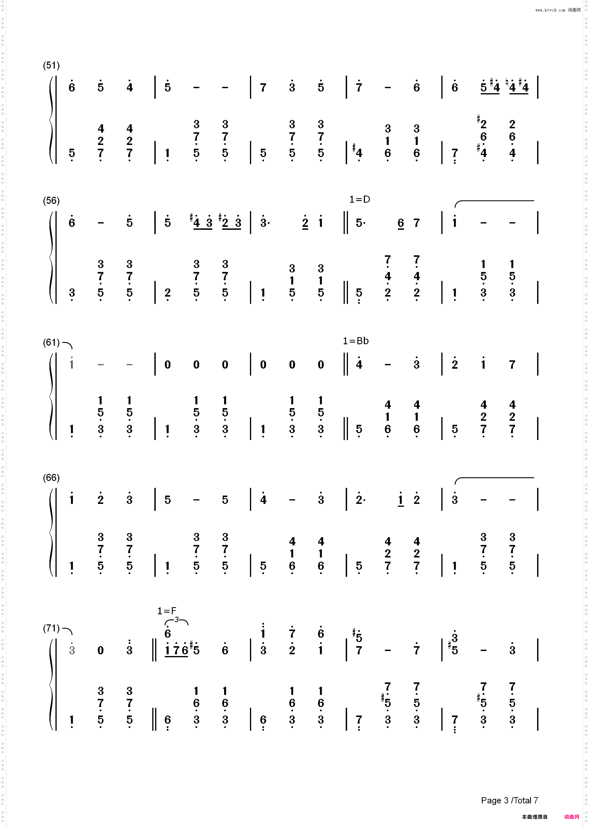 人生的旋转木马-完美版-人生のメリーゴーランド_简谱版