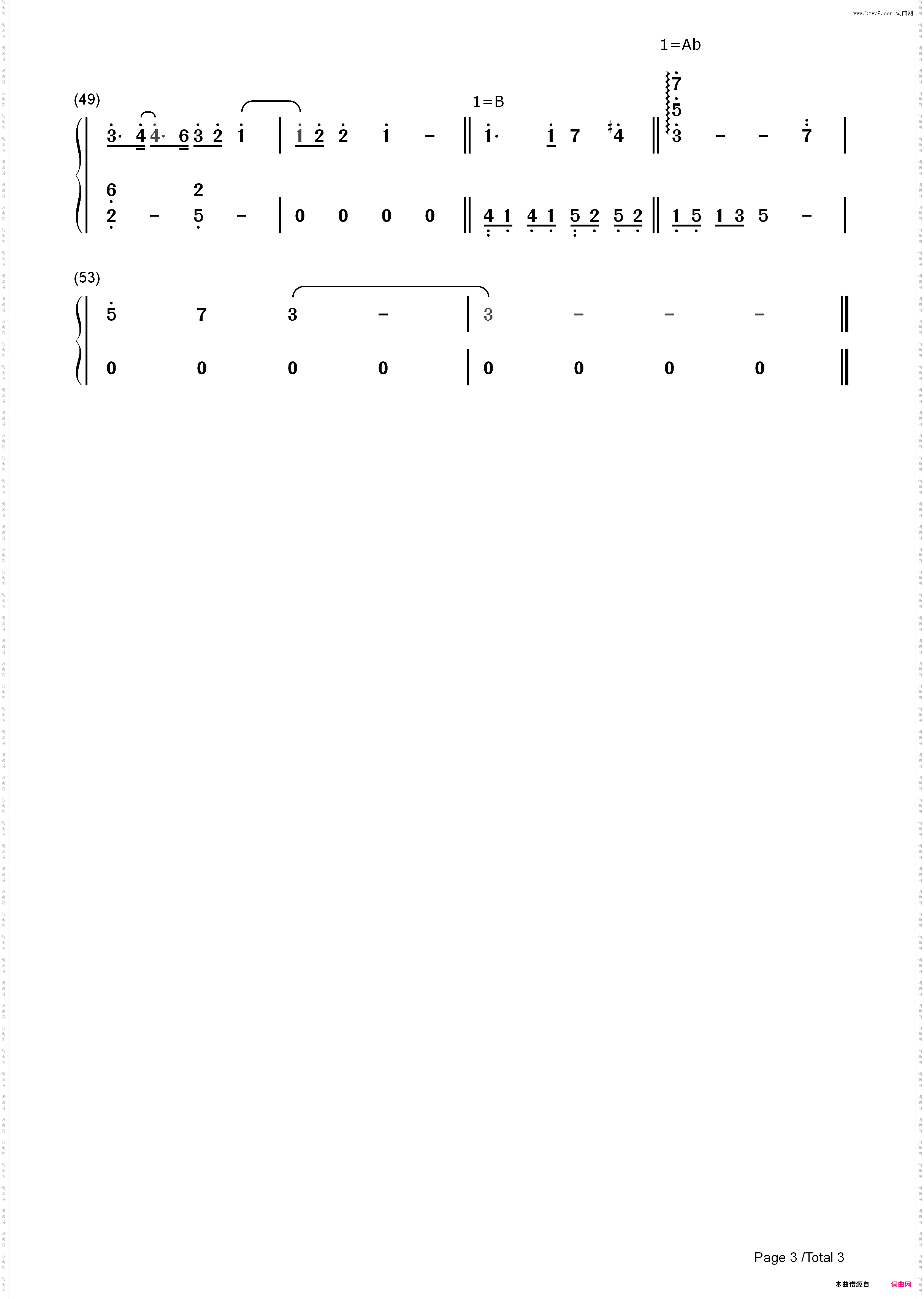 再见一面-全世界最好的你插曲_简谱版