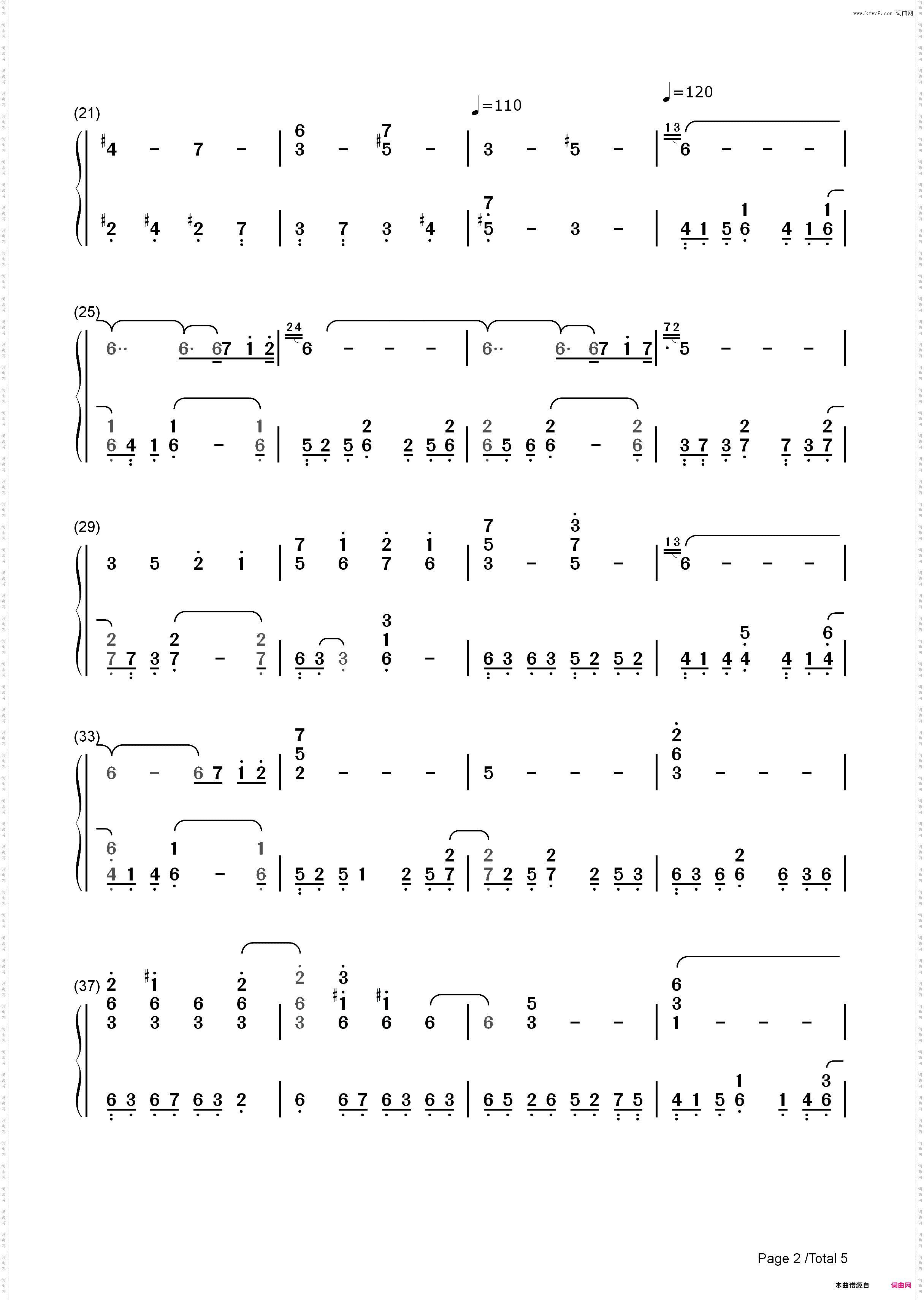 朝影-Kanon插曲_简谱版