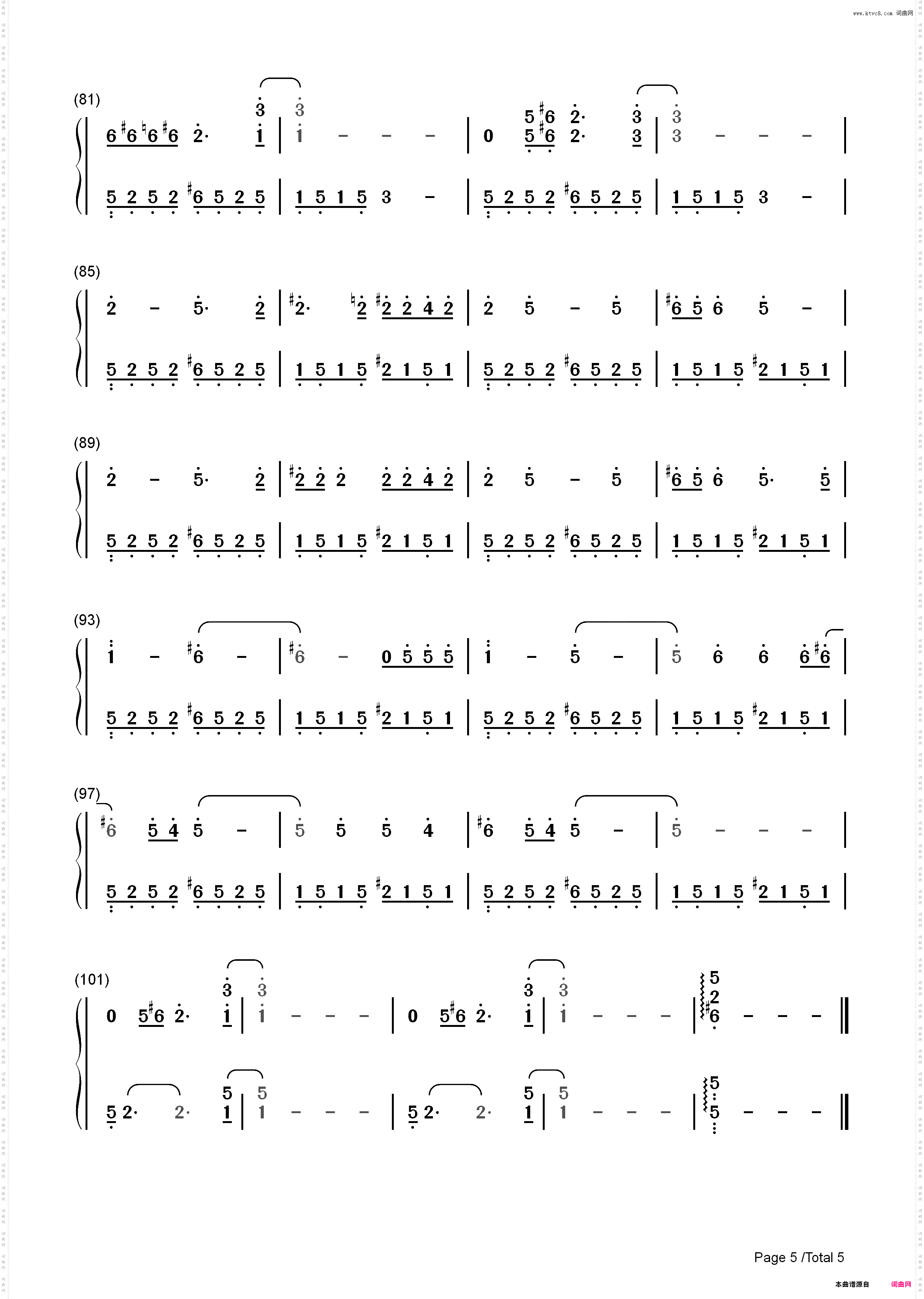 Doin Time-Lana Del Rey_简谱版
