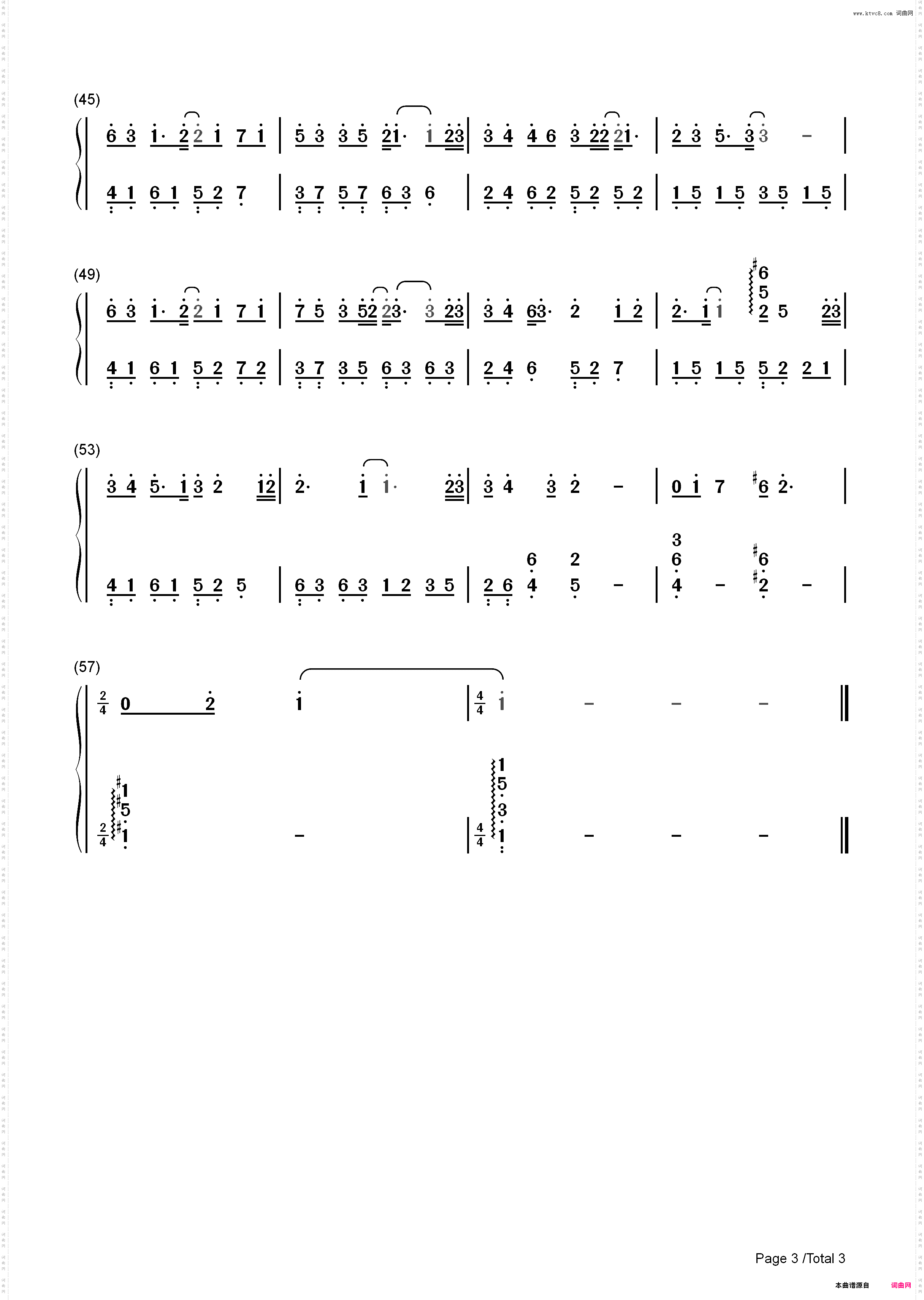 那个傻瓜-陈雪凝_简谱版