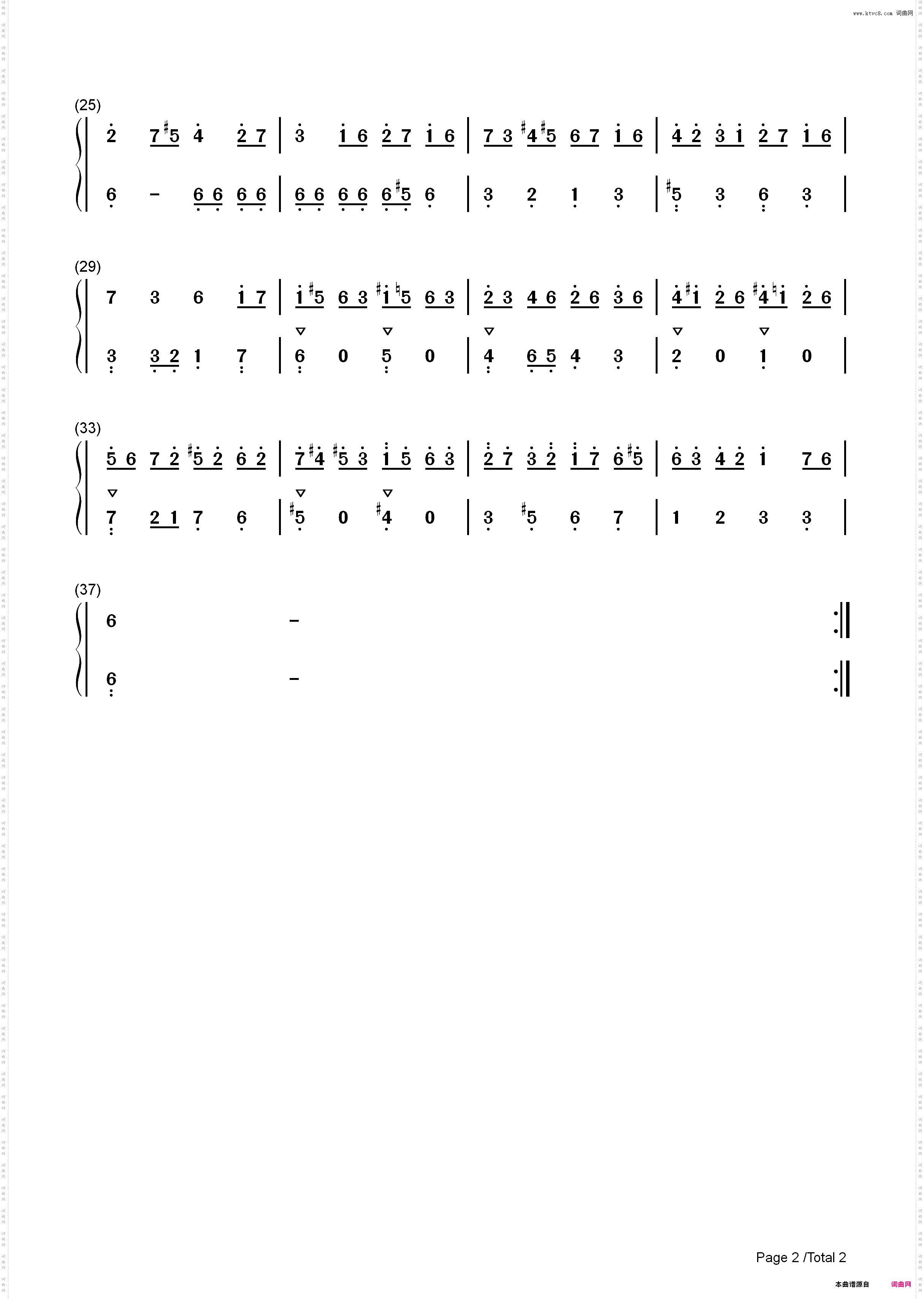 加伏特舞曲 20-巴赫初级钢琴曲集_简谱版